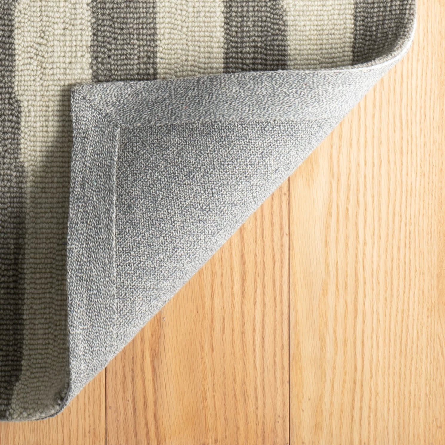 Silas Stripe Hand Micro Hooked Wool Rug | Grey - Image 7