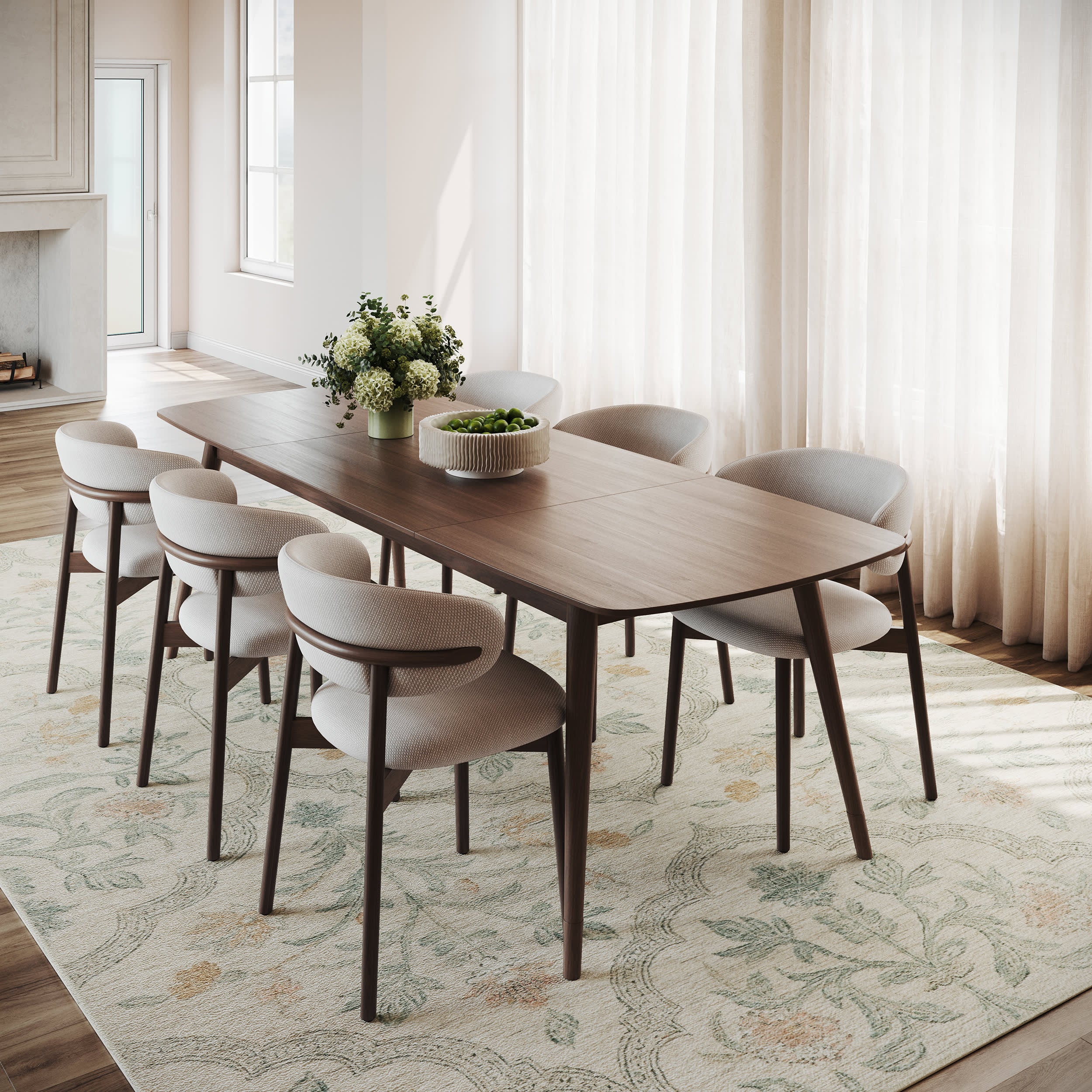 Silema Floral Transitional Washable Rug | Ivory - Image 2