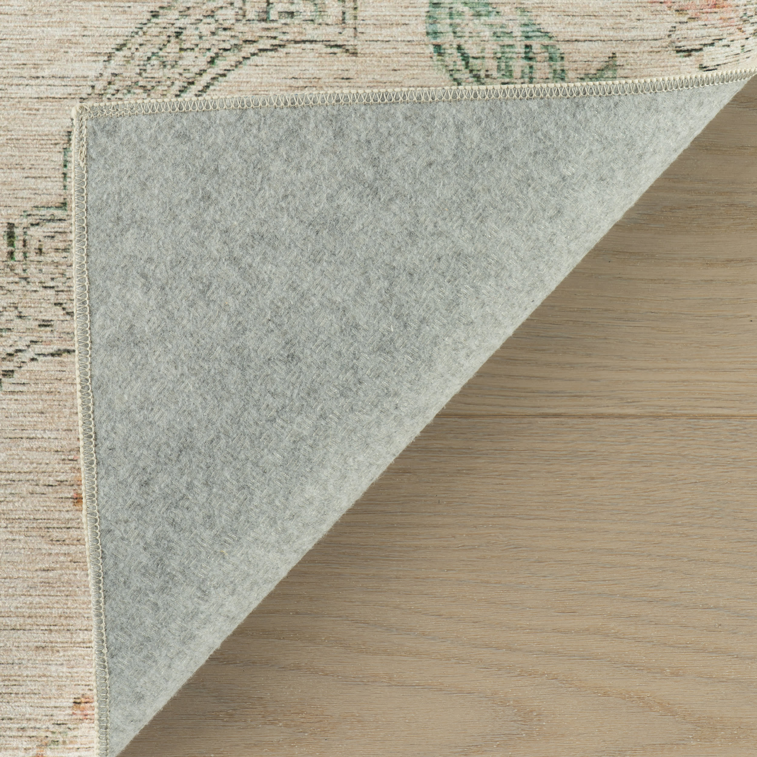 Silema Floral Transitional Washable Rug | Ivory - Image 6