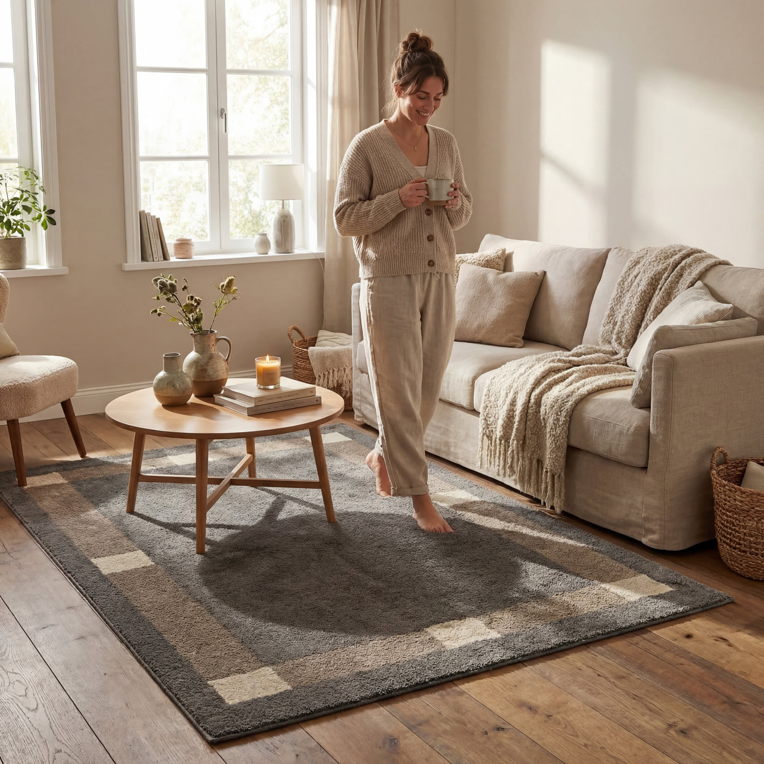 Silja Bordered Rug | Slate - Image 5