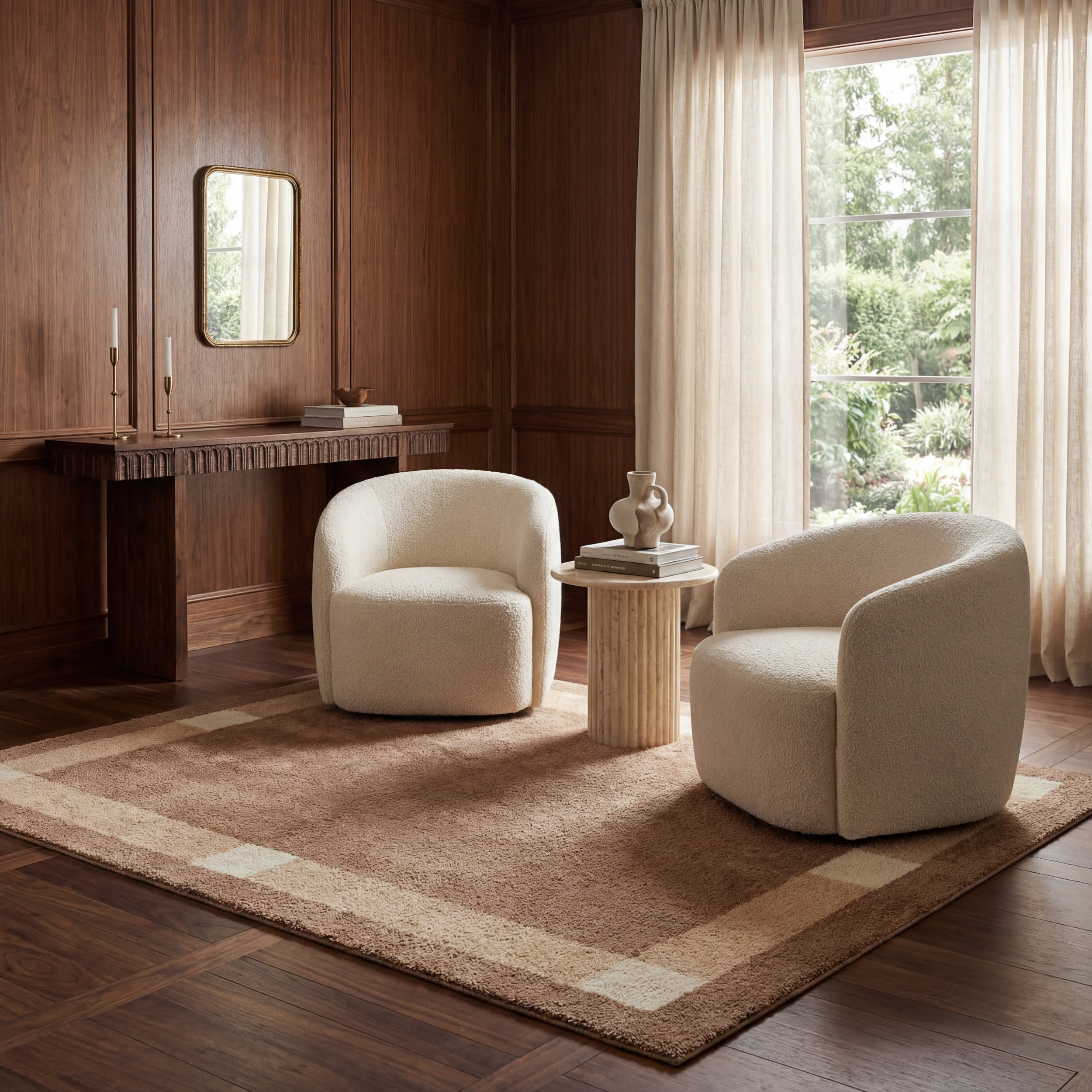 Silja Bordered Rug | Brown - Image 2