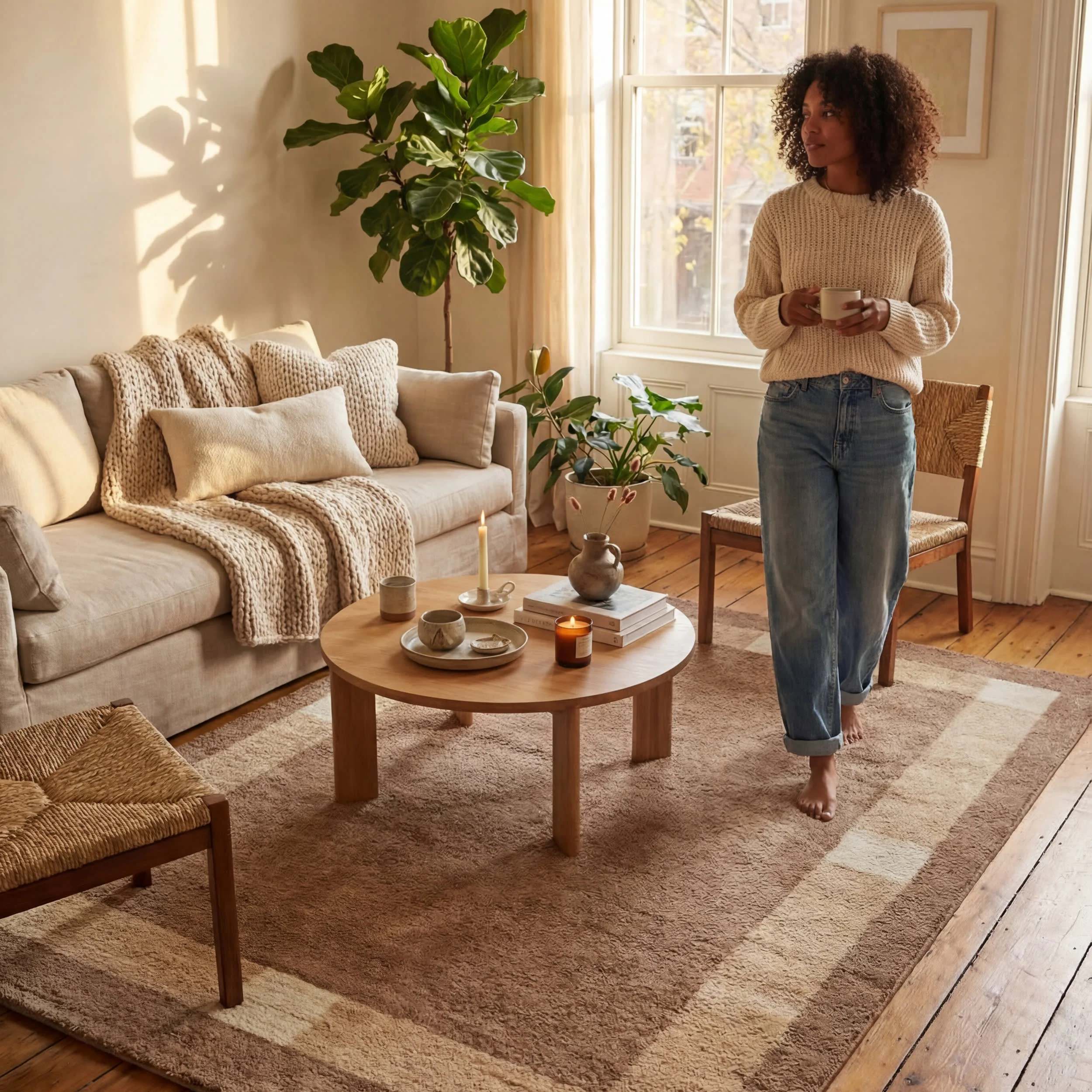 Silja Bordered Rug | Brown - Image 5