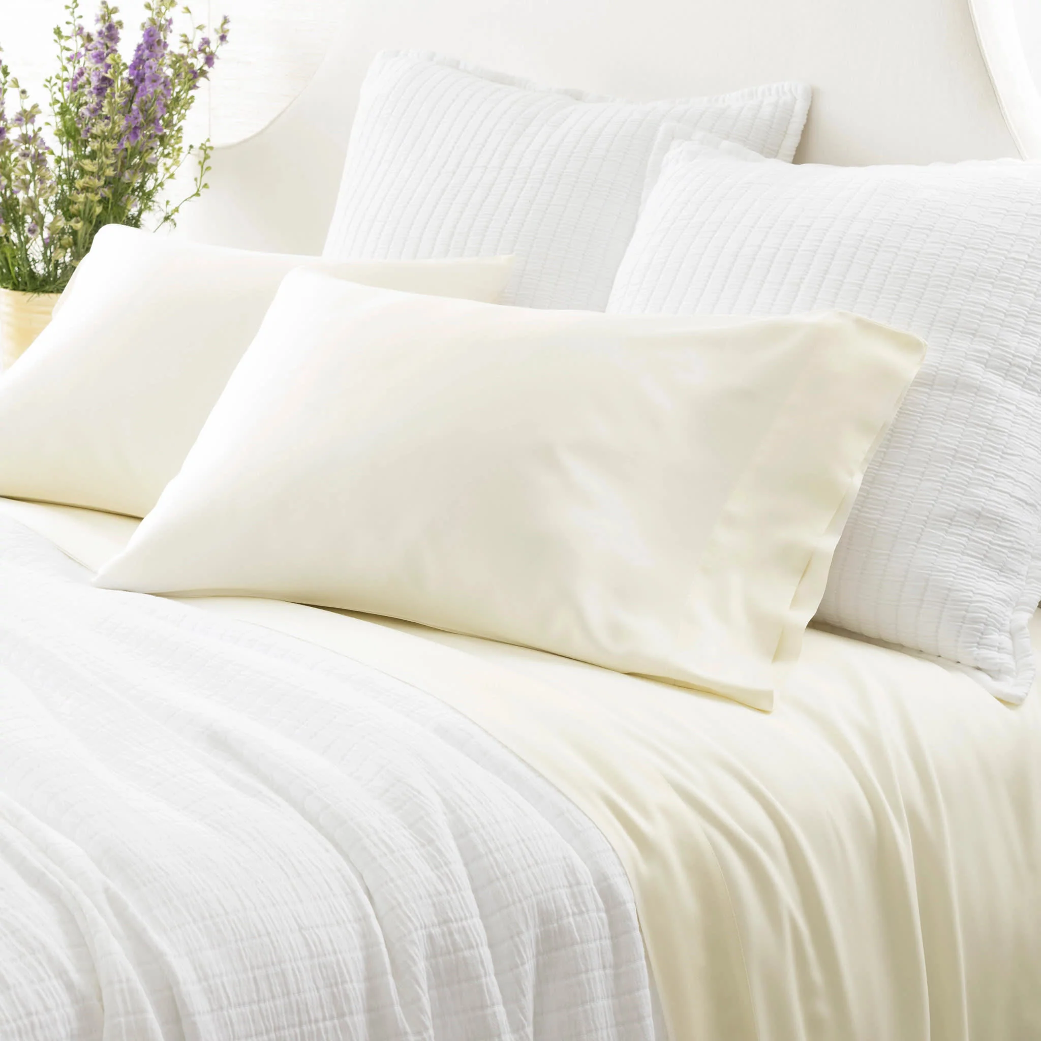 Silken Solid Sheet Set | Ivory - Image 4