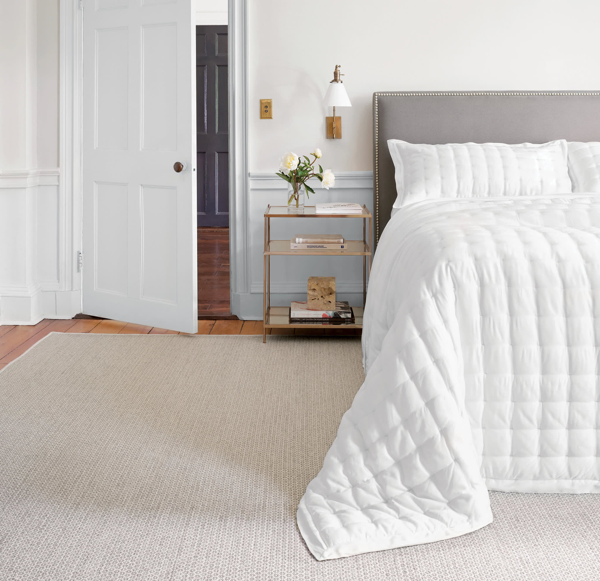Honeycomb Handwoven Wool Custom Rug | Ivory/Grey - Image 2