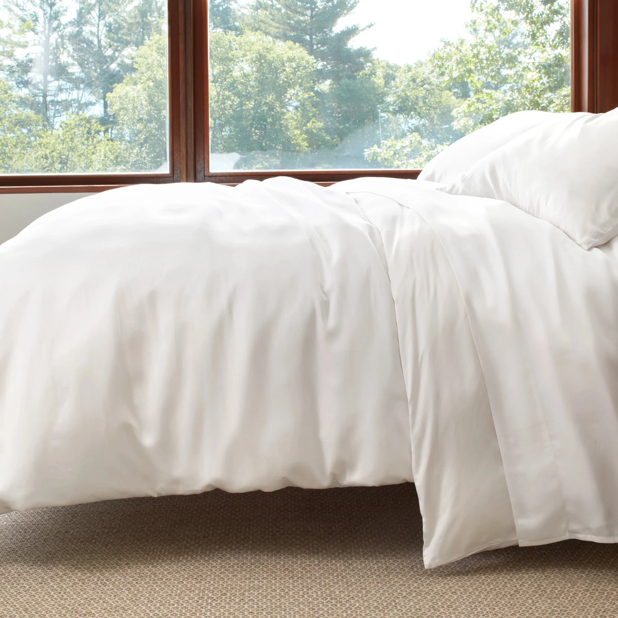 Silken Solid Duvet Cover | White - Image 2
