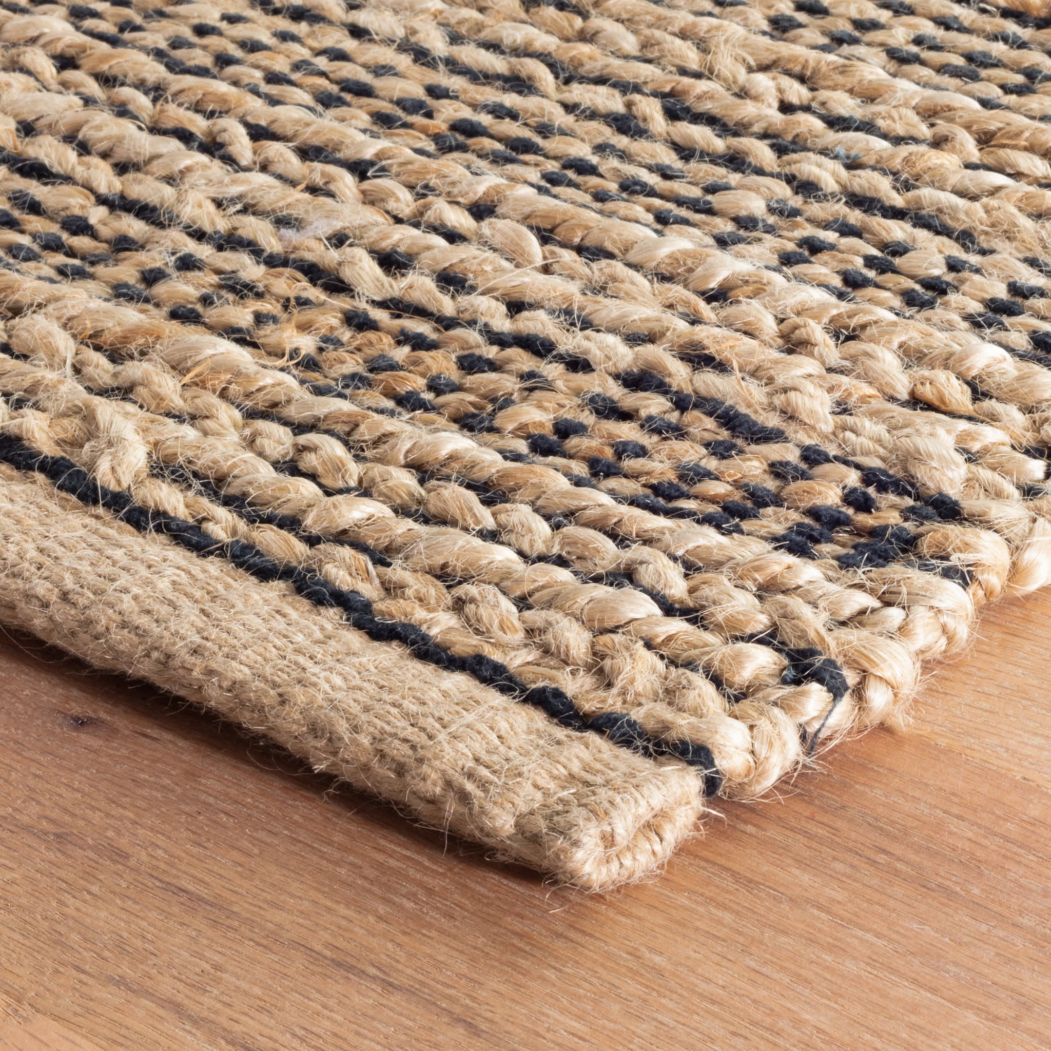 Simba Handwoven Jute Rug | Black - Image 3
