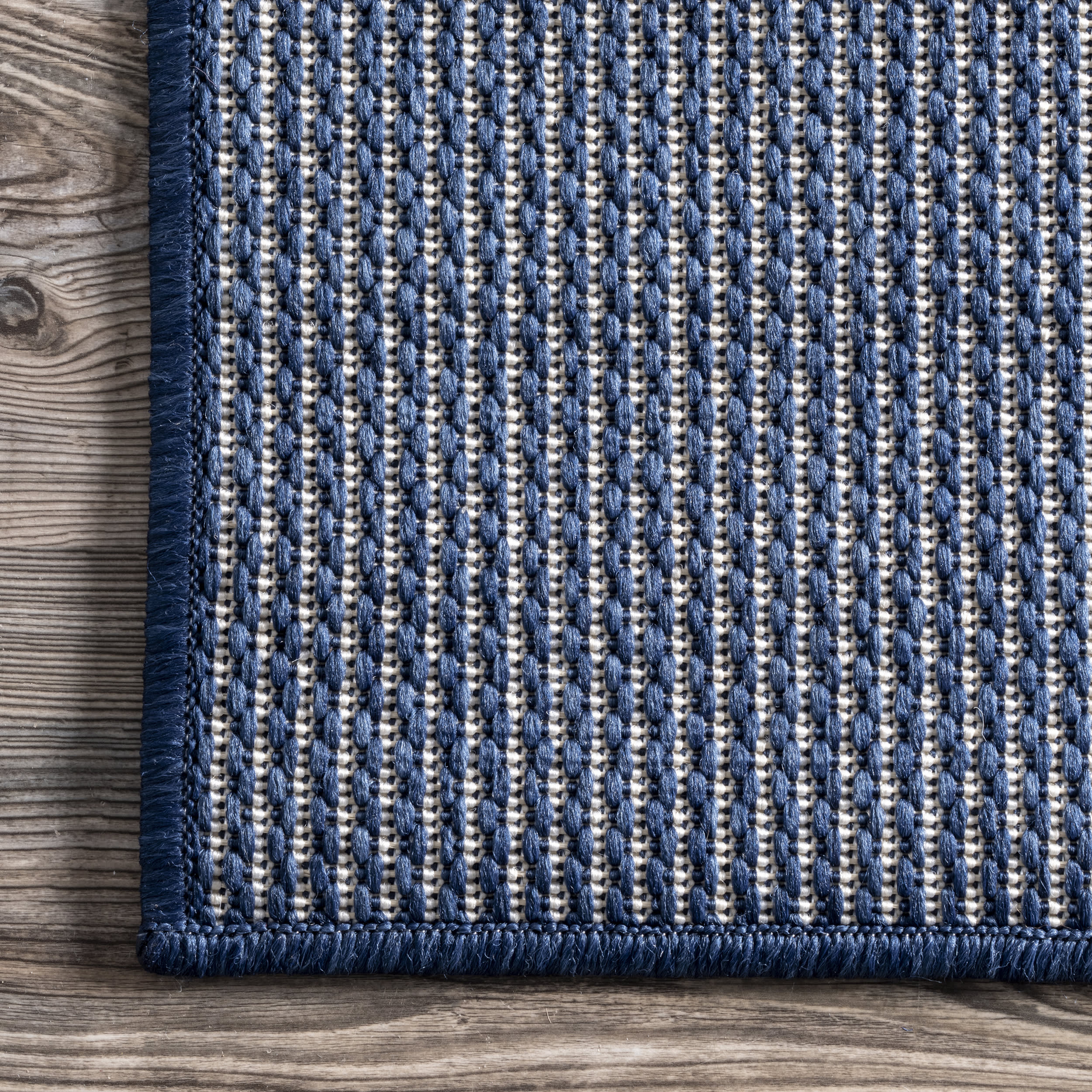 Simple Heraldry Indoor/Outdoor Flatweave Rug | Navy - Image 3