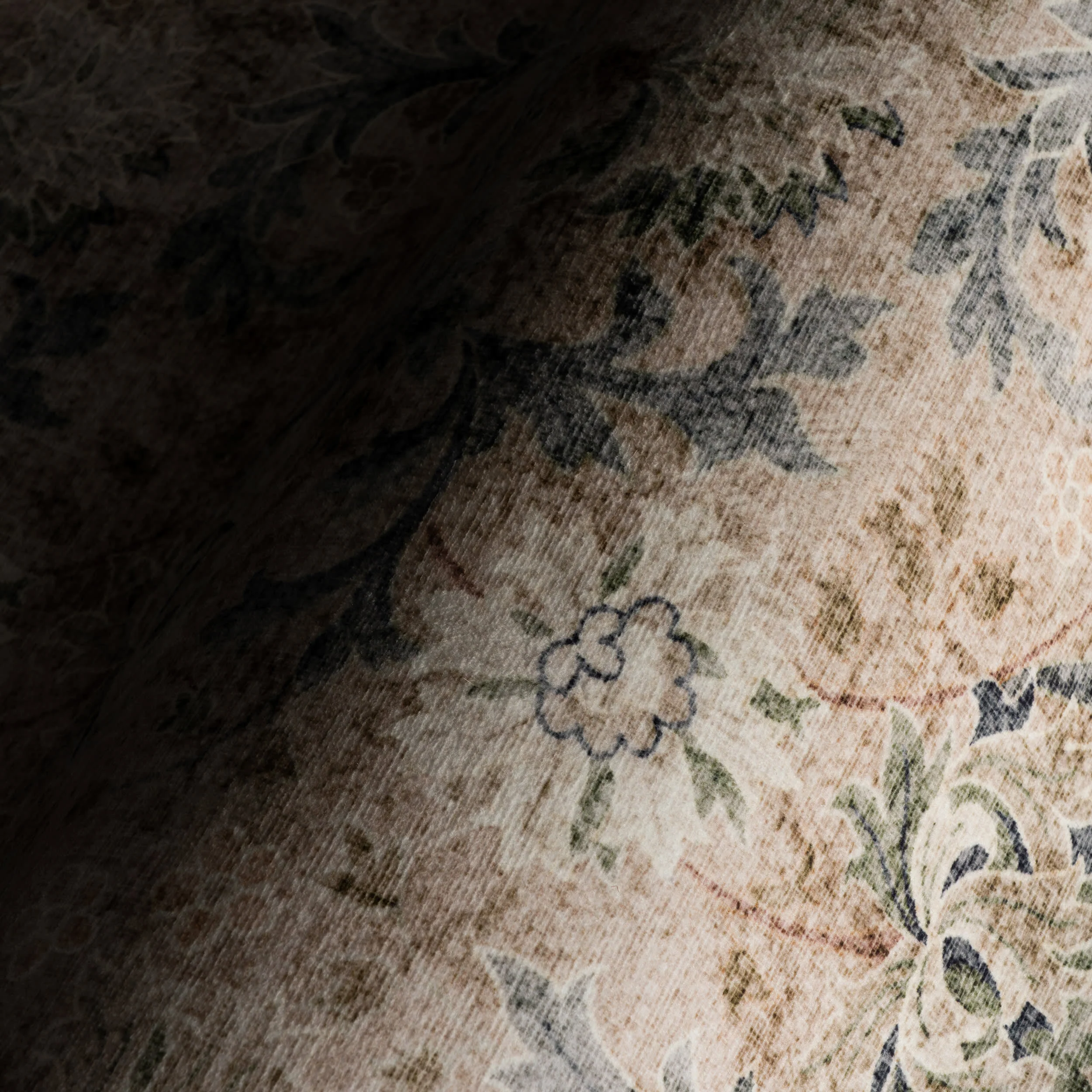 Sinikse Floral and Paisley Washable Rug | Beige - Image 3