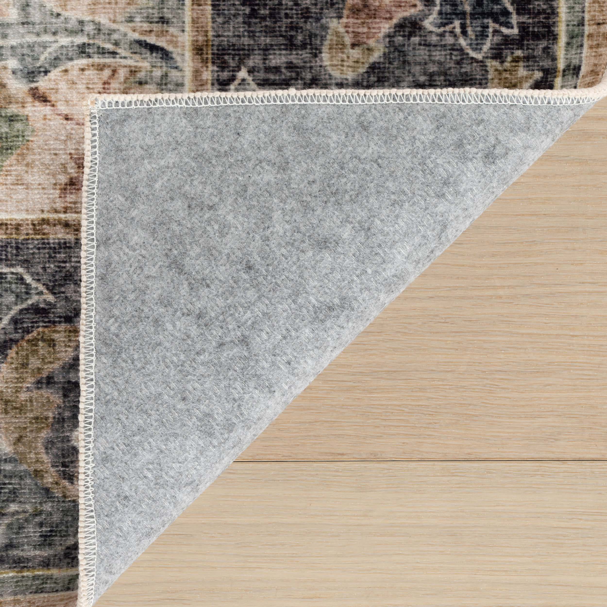 Sinikse Floral and Paisley Washable Rug | Beige - Image 8