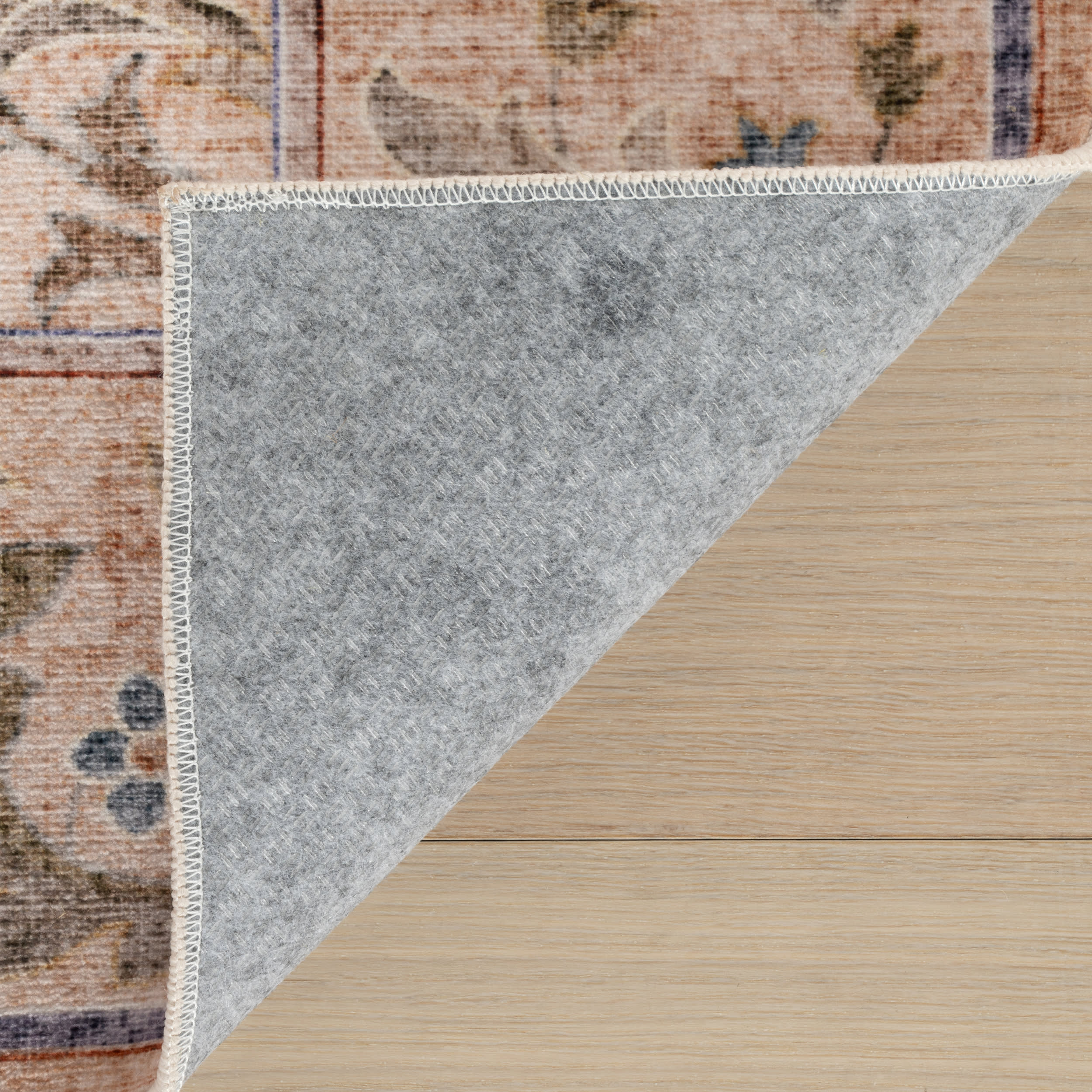 Sinikse Floral and Paisley Washable Rug | Peach - Image 8