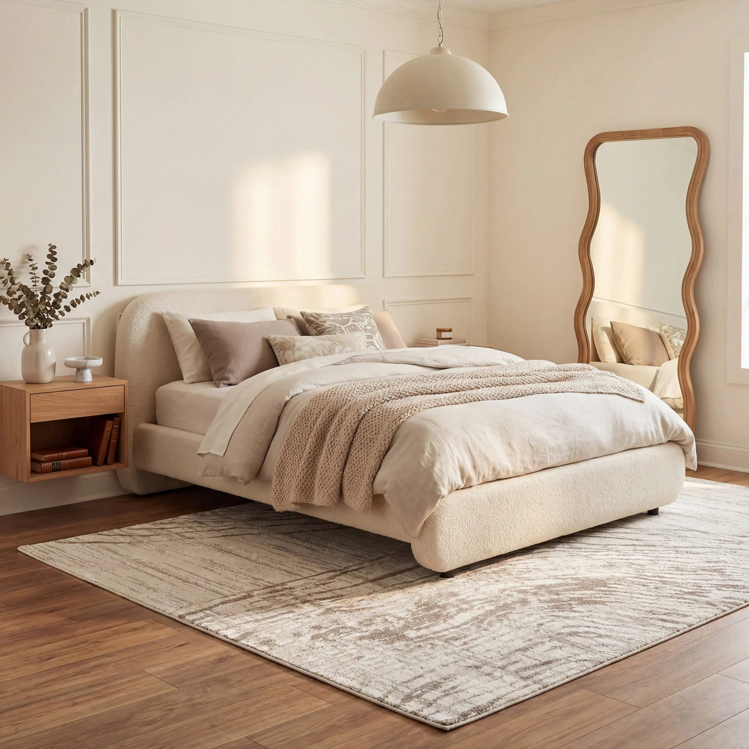 Siroc Modern Abstract Rug | Ivory - Image 10