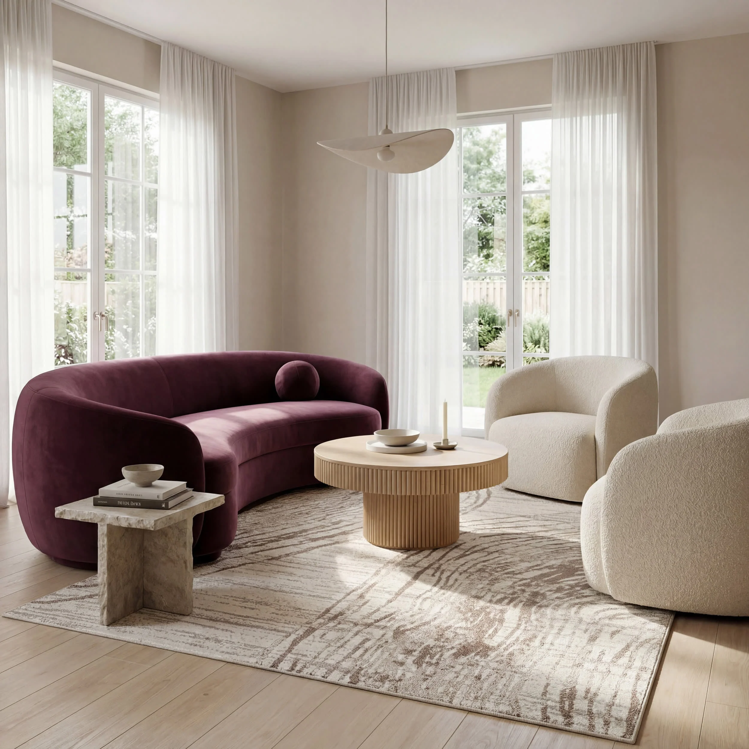 Siroc Modern Abstract Rug | Ivory - Image 2
