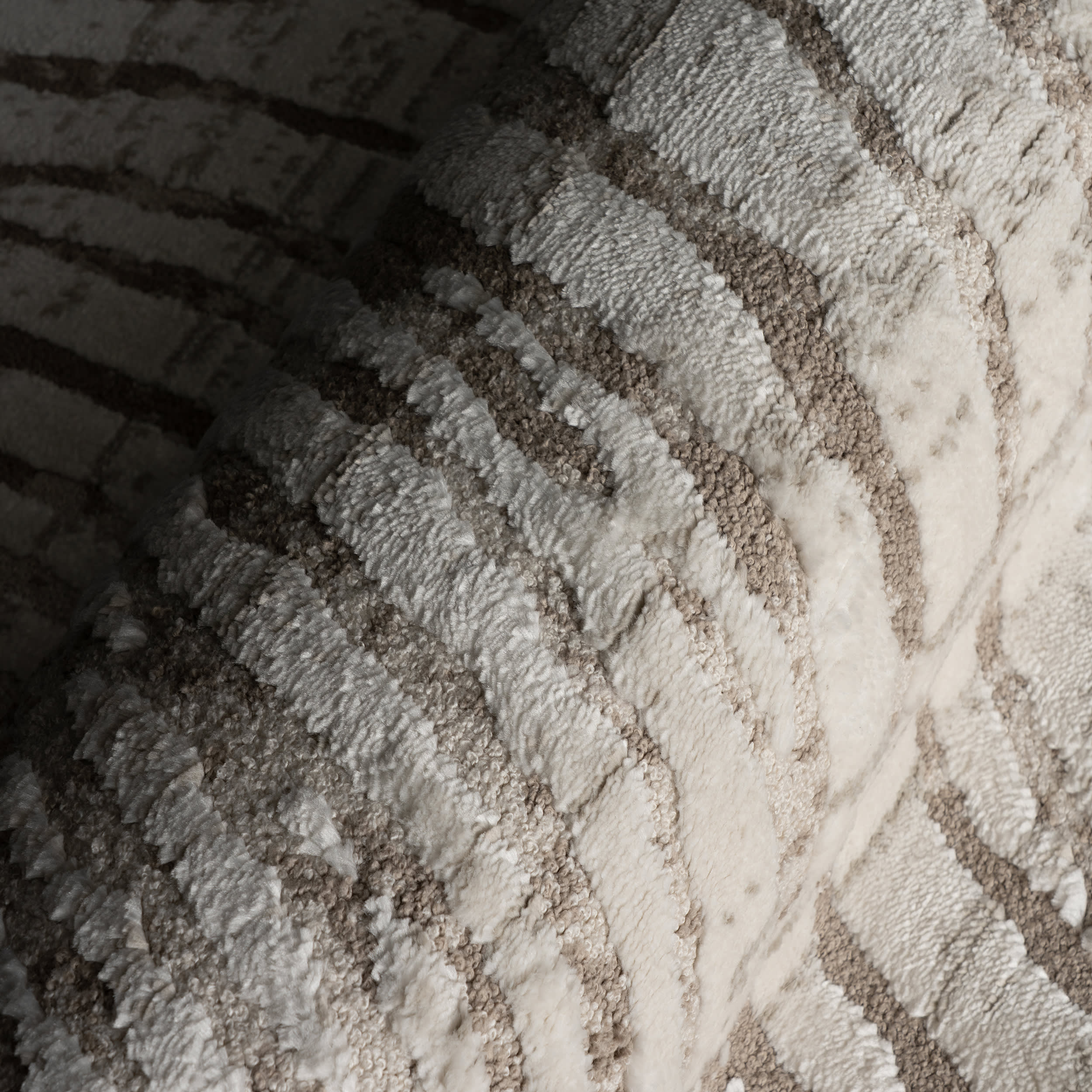 Siroc Modern Abstract Rug | Ivory - Image 3
