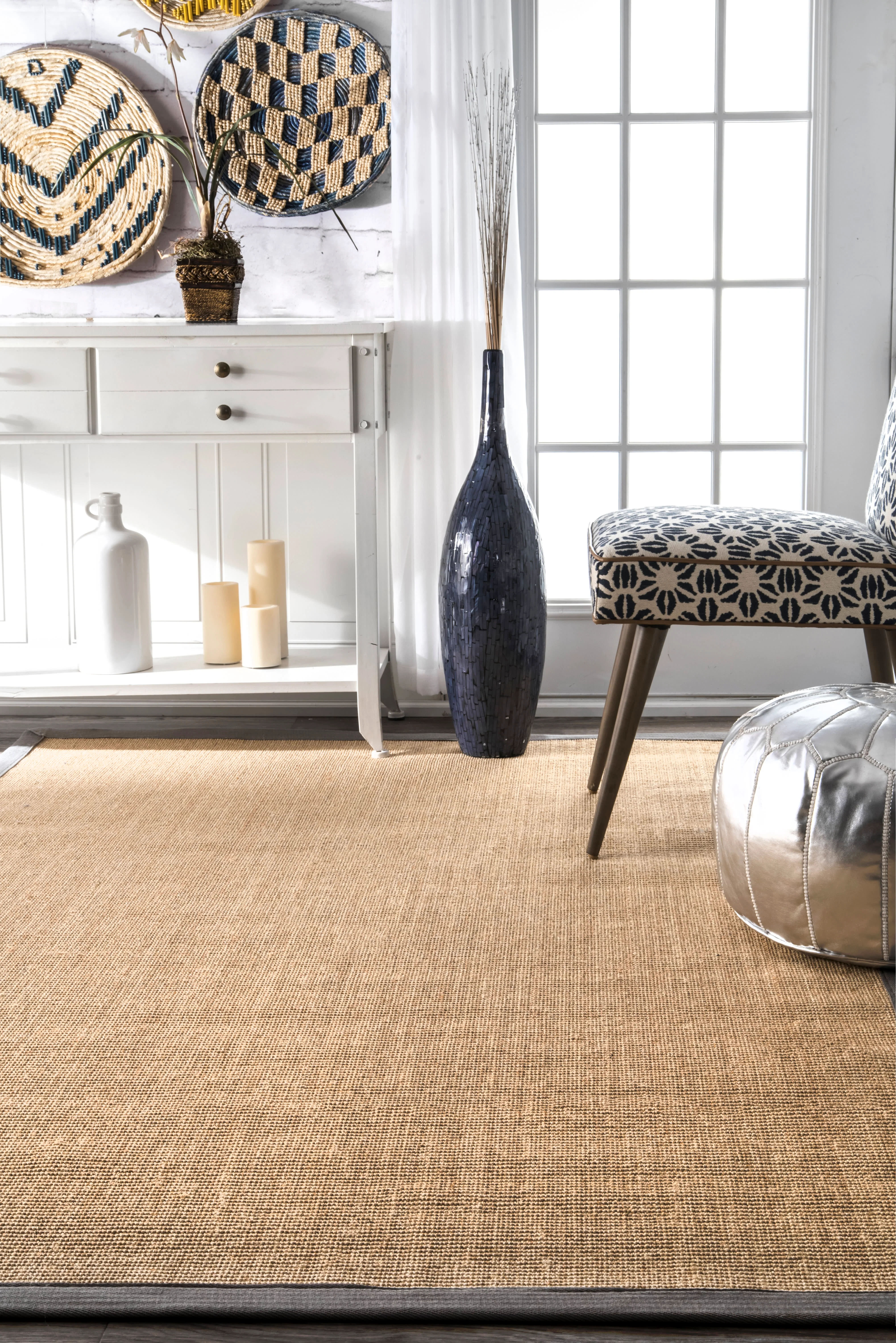 Sisal Border Rug | Light Grey - Image 4