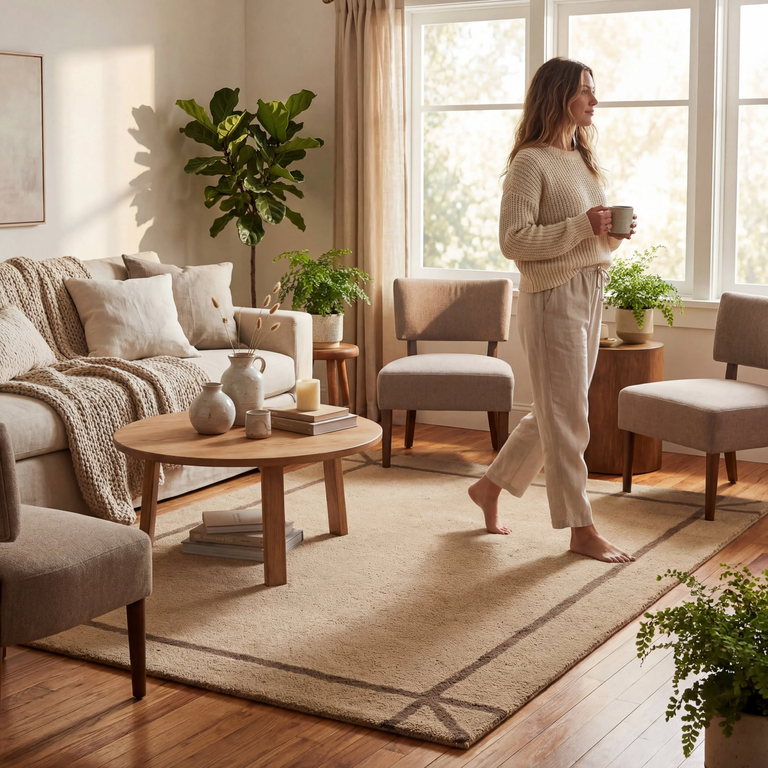 Sivra Bordered Rug | Sand - Image 5