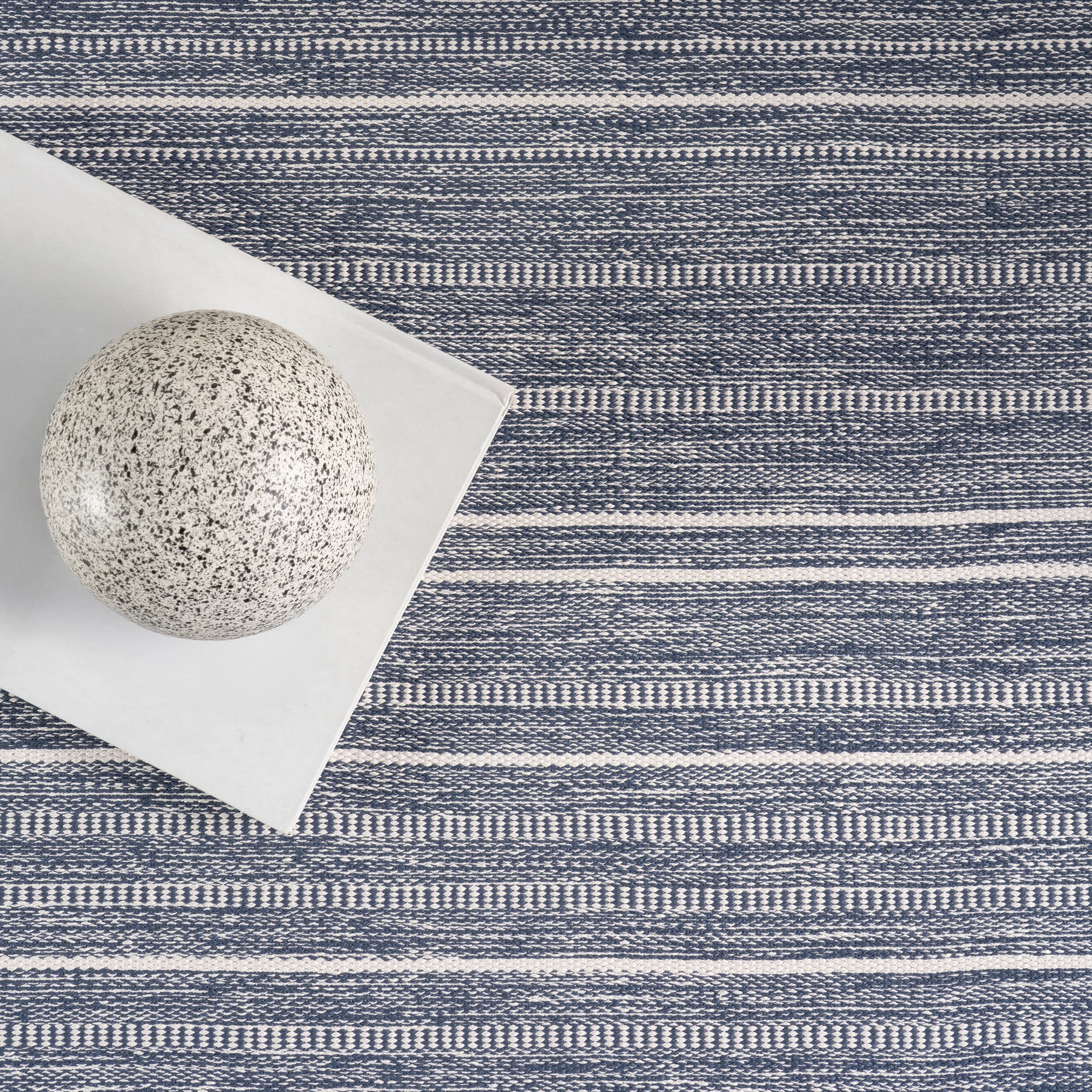 Skipper Stripe Handwoven Indoor/Outdoor Rug | Navy - Image 3