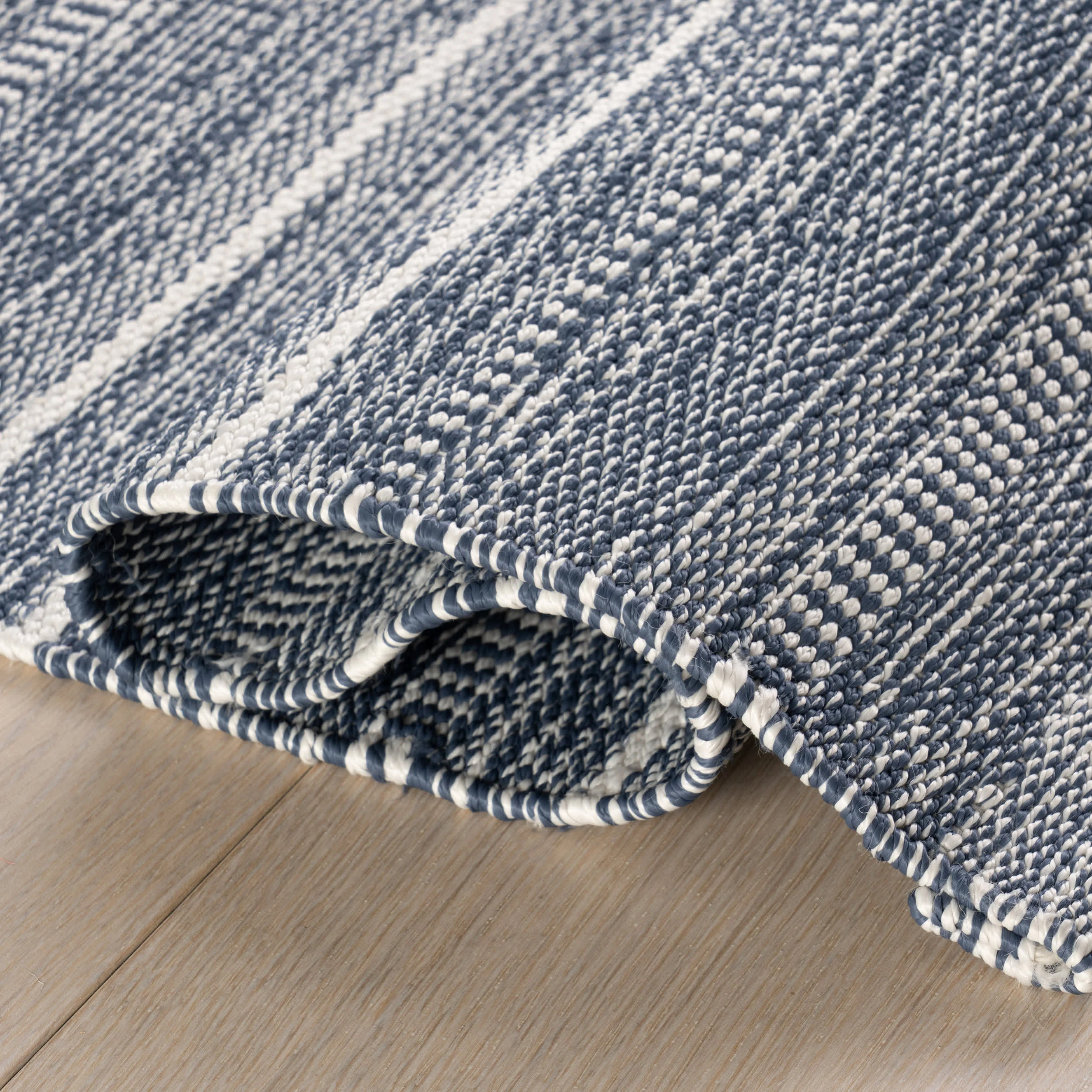 Skipper Stripe Handwoven Indoor/Outdoor Rug | Navy - Image 5