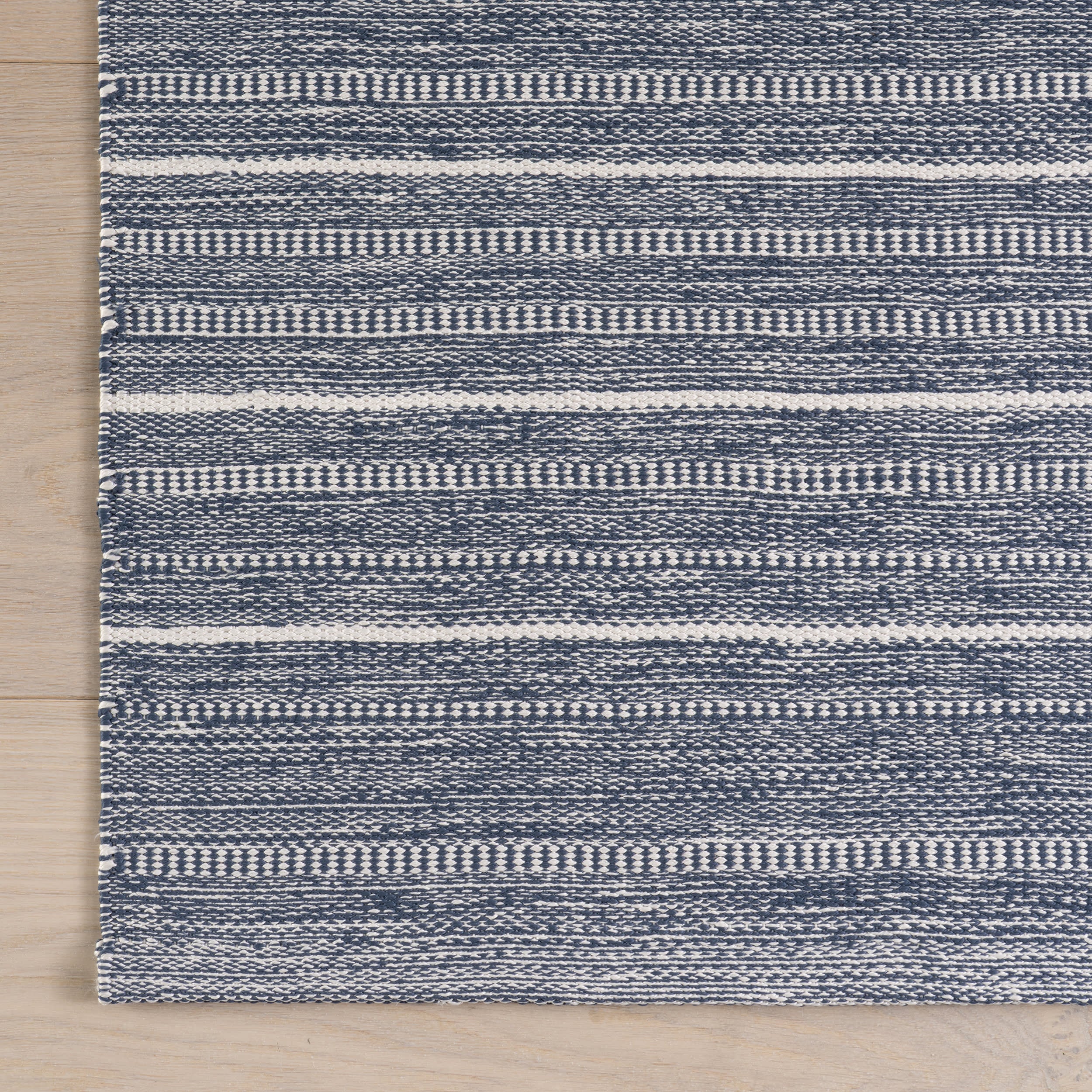 Skipper Stripe Handwoven Indoor/Outdoor Rug | Navy - Image 8
