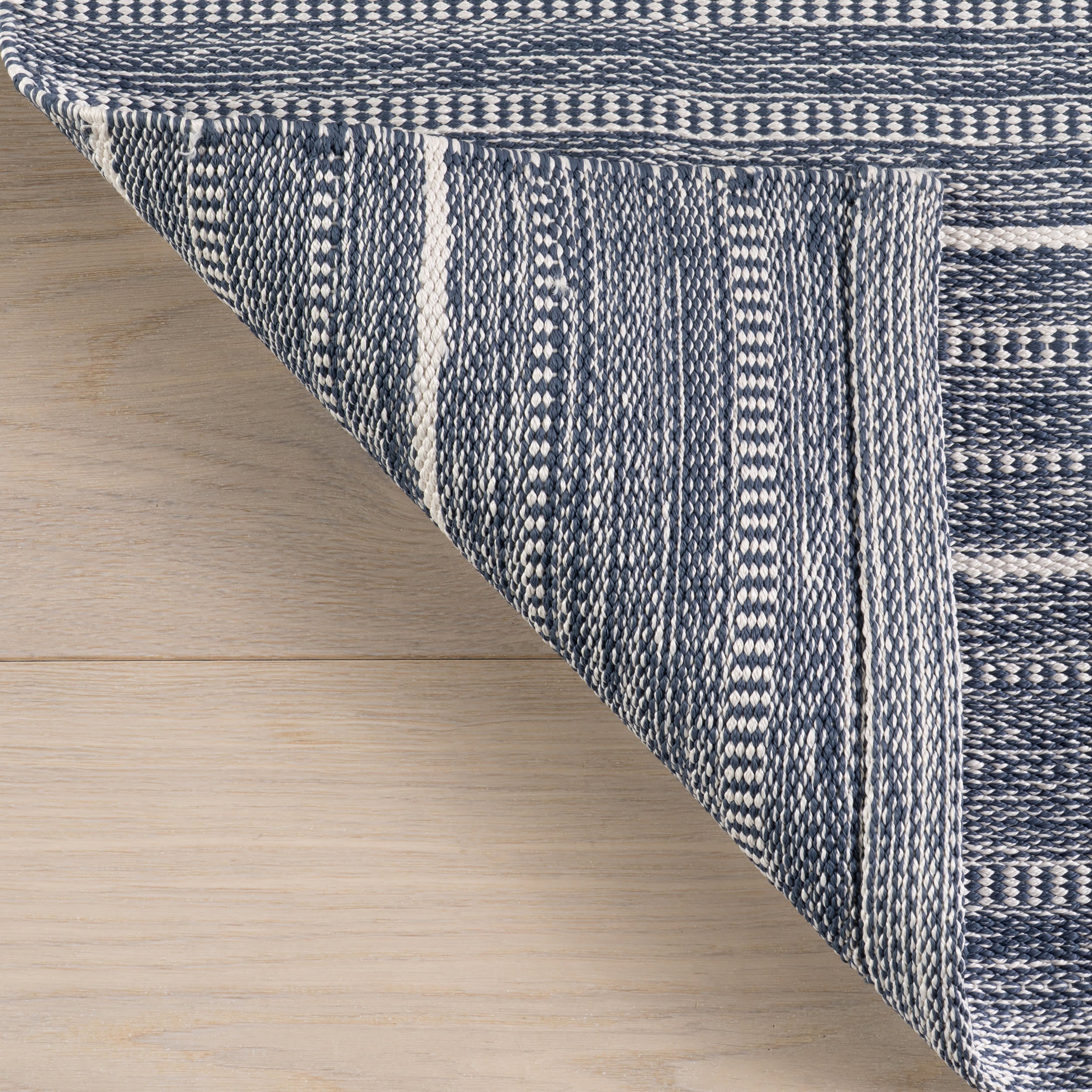 Skipper Stripe Handwoven Indoor/Outdoor Rug | Navy - Image 9