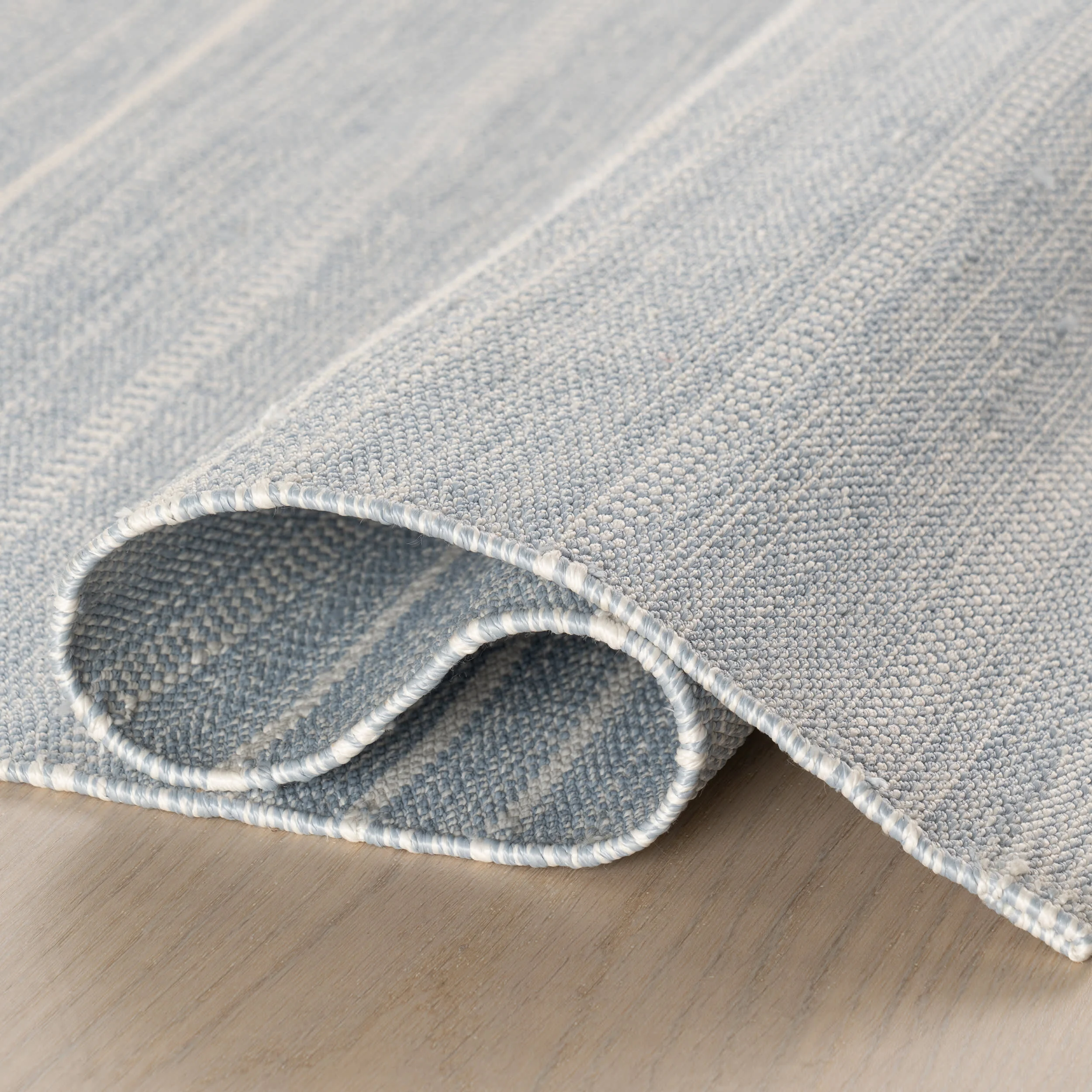 Skipper Stripe Handwoven Indoor/Outdoor Rug | Swedish Blue - Image 5