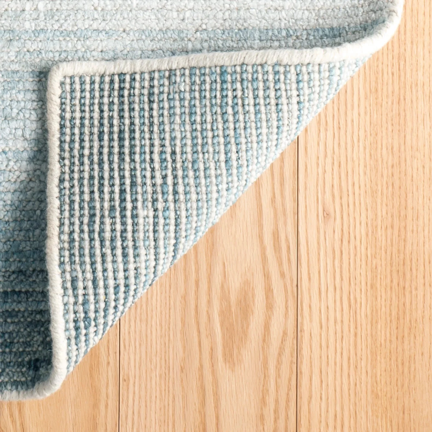 Sky Moon Handwoven Cotton/Viscose Rug | Blue - Image 4