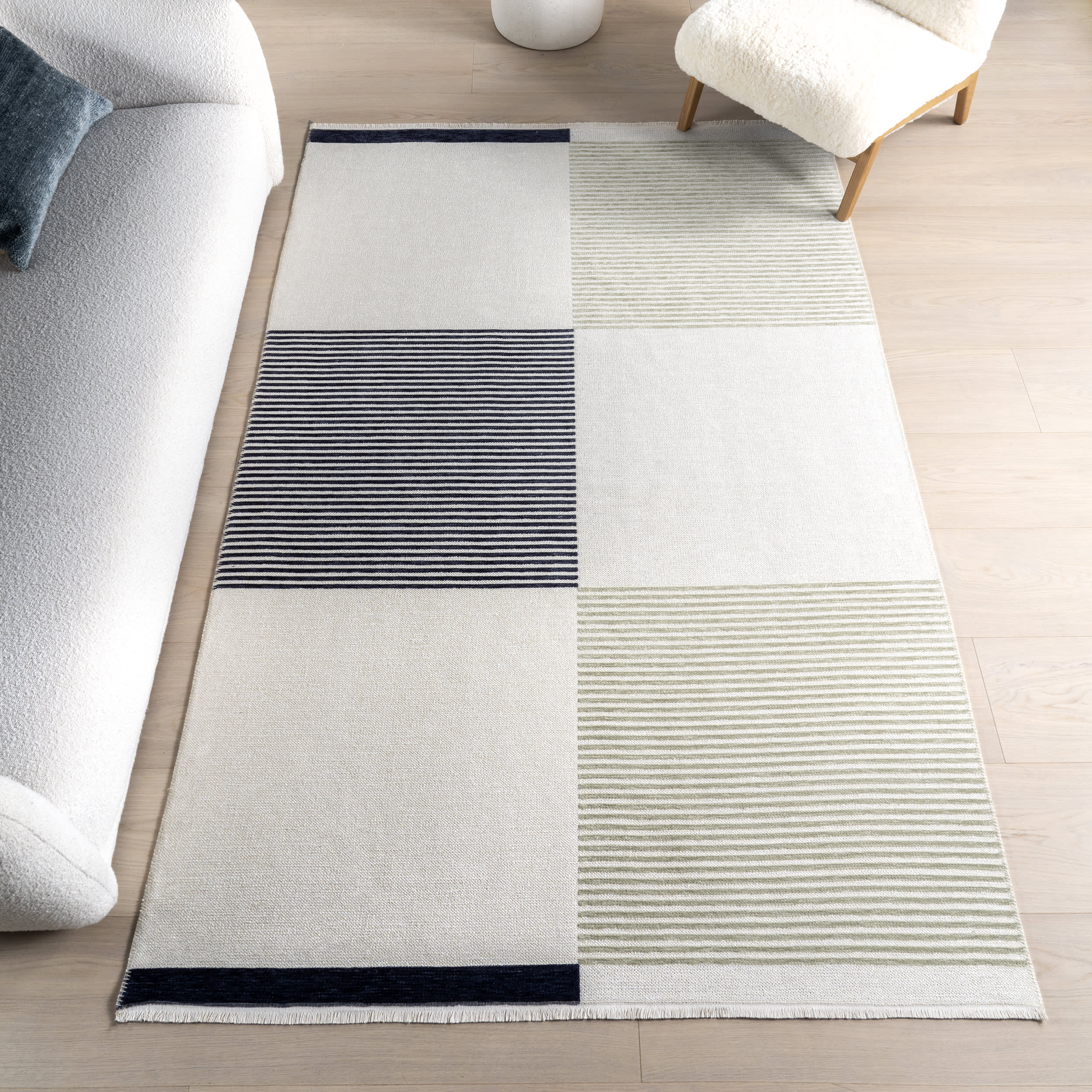 Skye Color Block Reversible Washable Rug | Multicolor - Image 10
