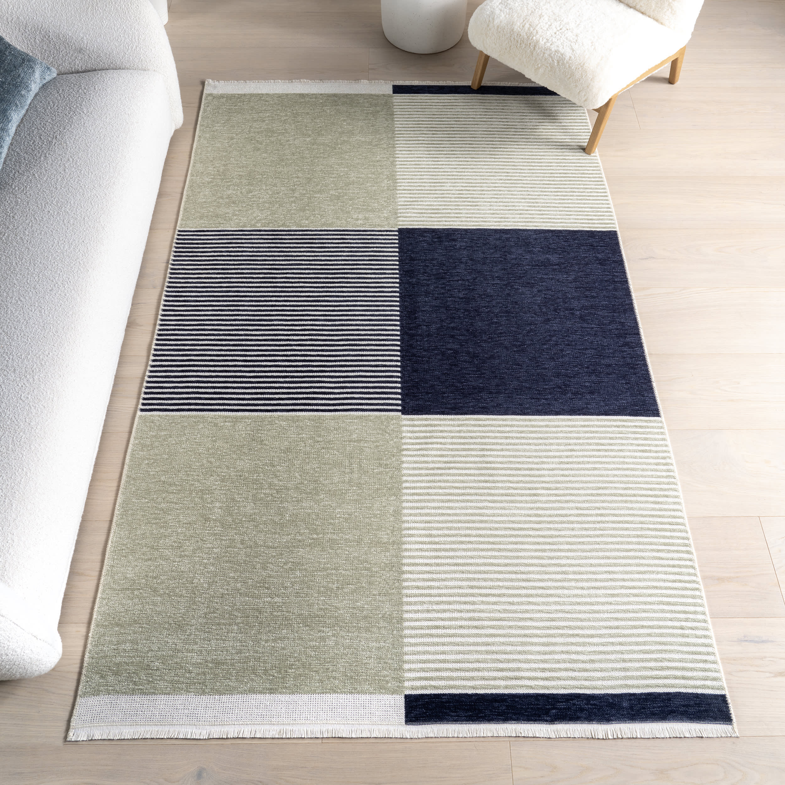 Skye Color Block Reversible Washable Rug | Multicolor - Image 2