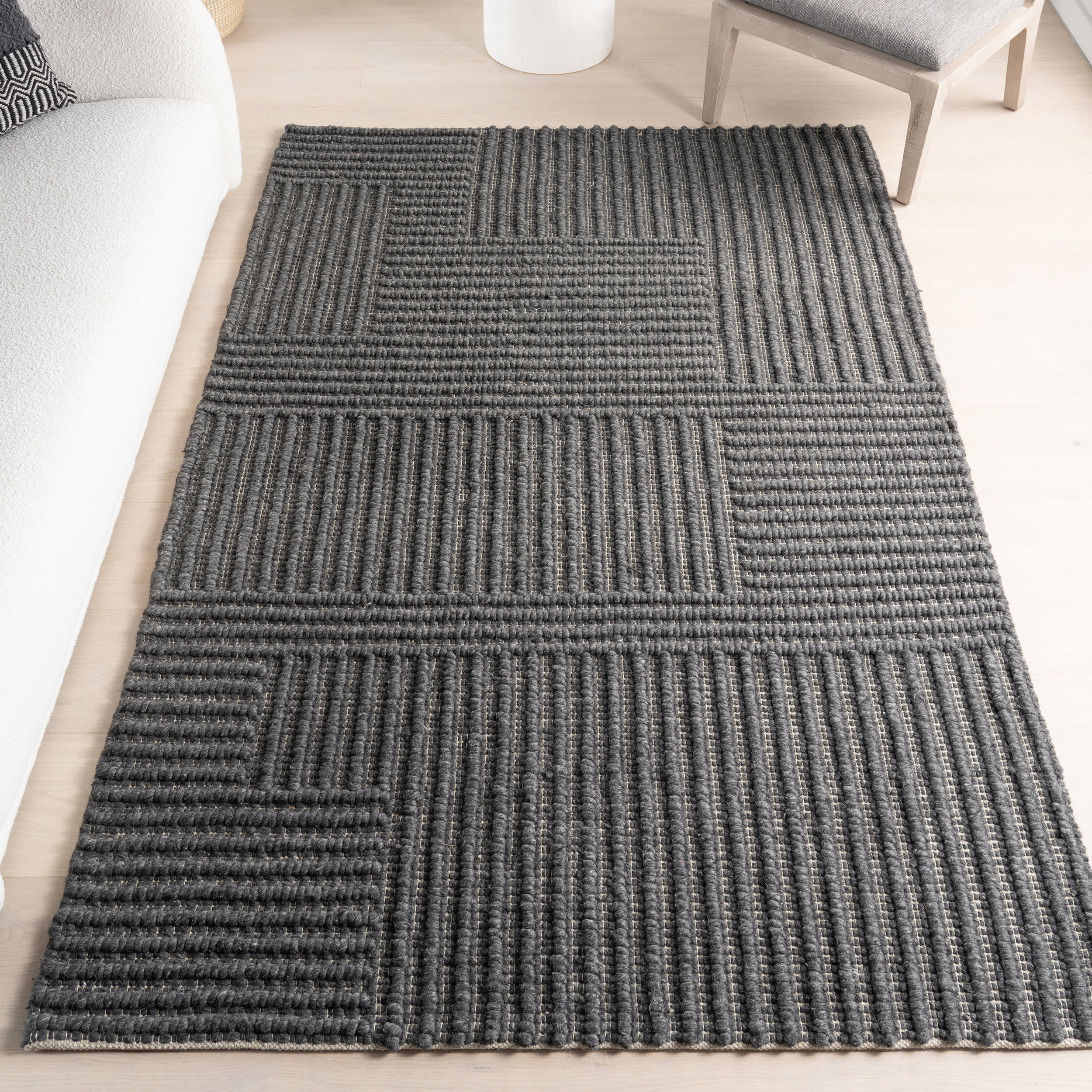 Skye Modern High-Low Rug | Charcoal - Image 2