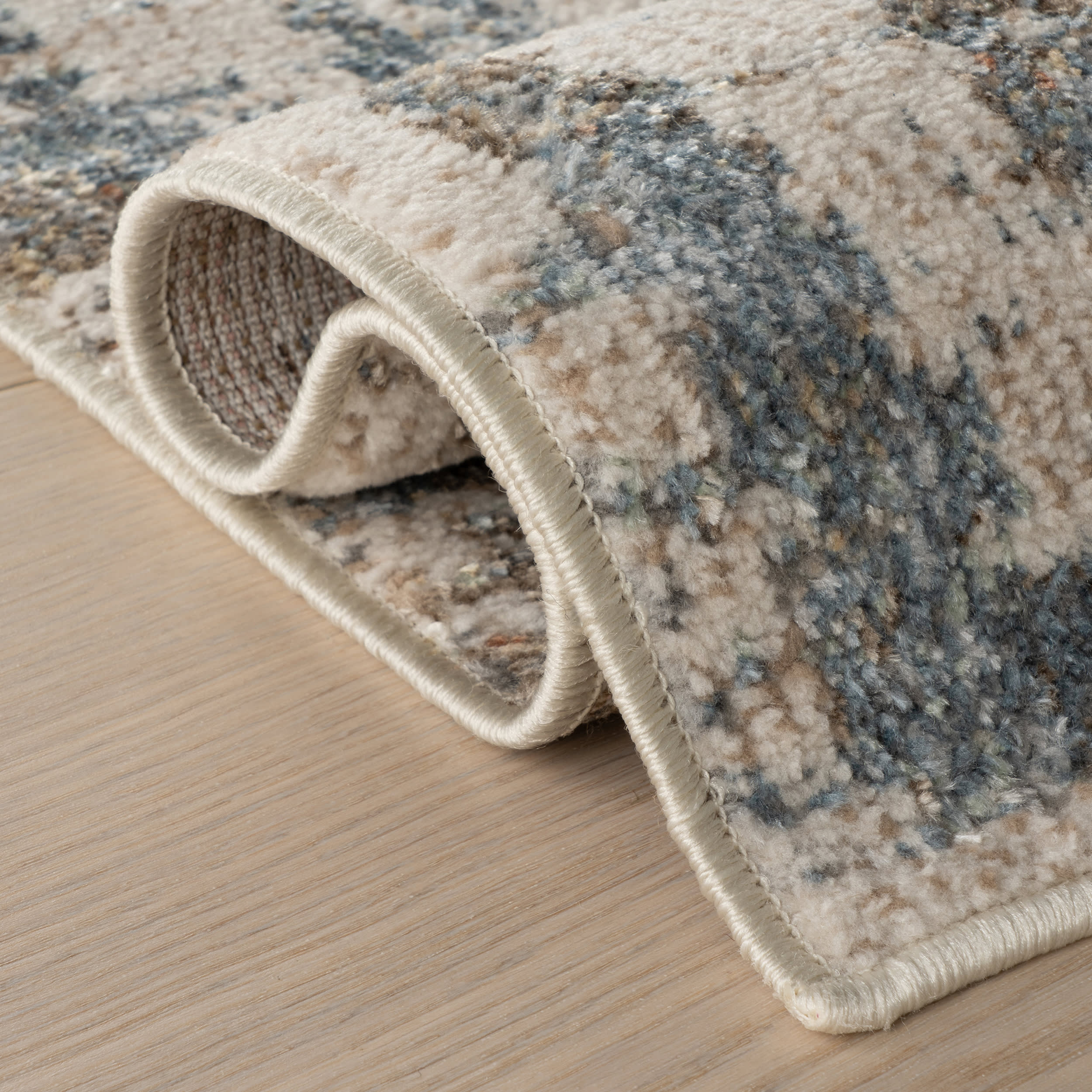 Slatewood Rustic Bordered Washable Rug | Tan - Image 11