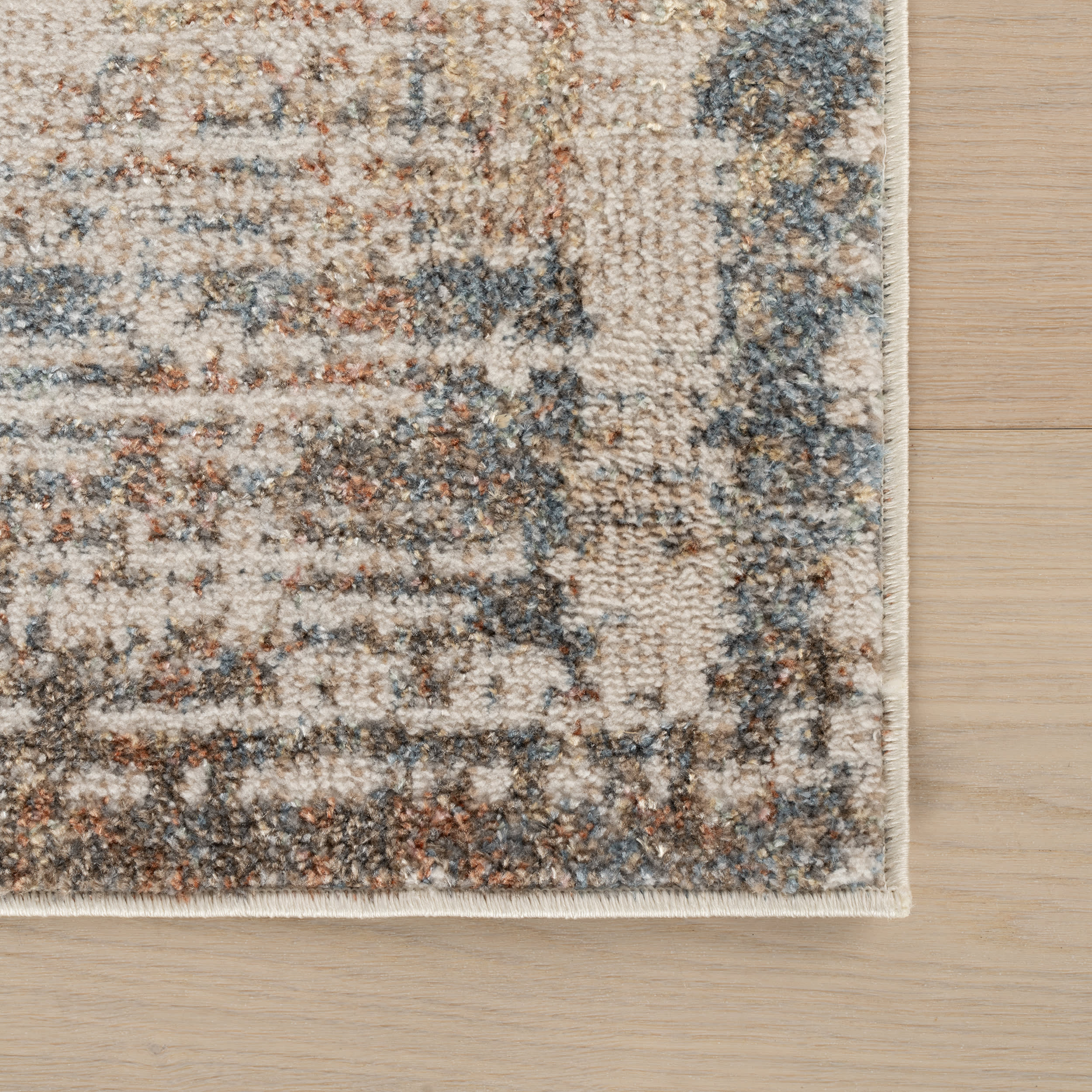 Slatewood Rustic Bordered Washable Rug | Tan - Image 4