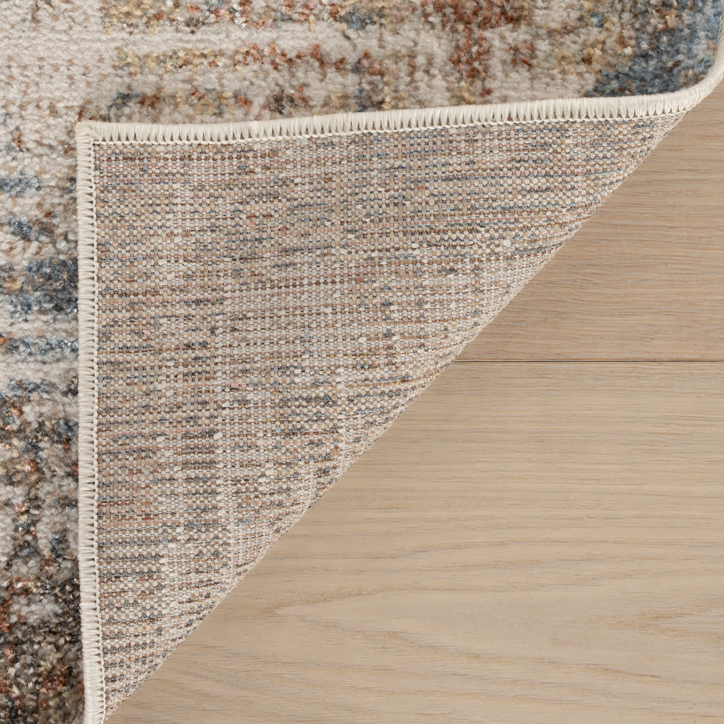 Slatewood Rustic Bordered Washable Rug | Tan - Image 8