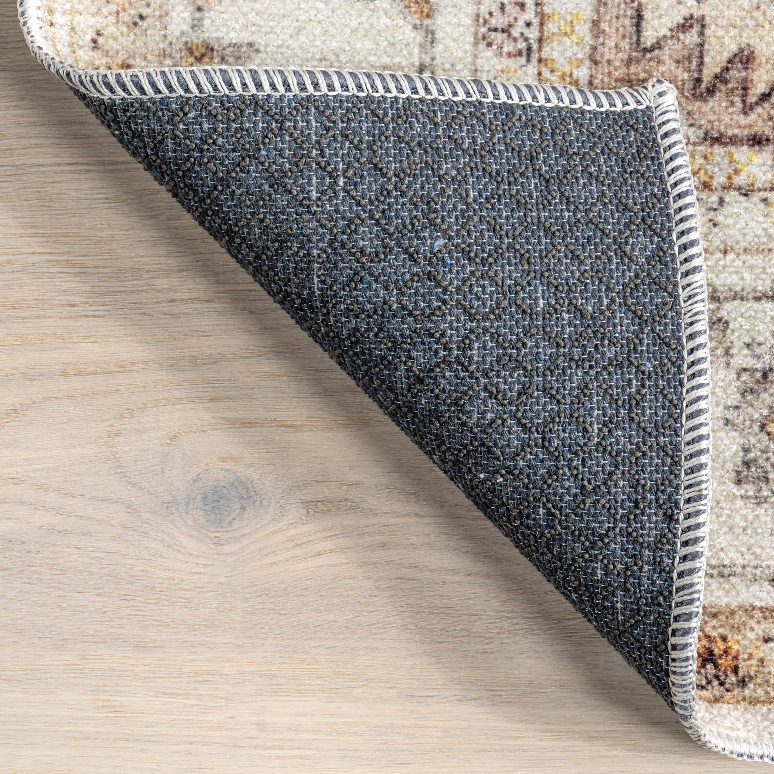 Sloan Vintage Floral Washable Rug | Beige - Image 6