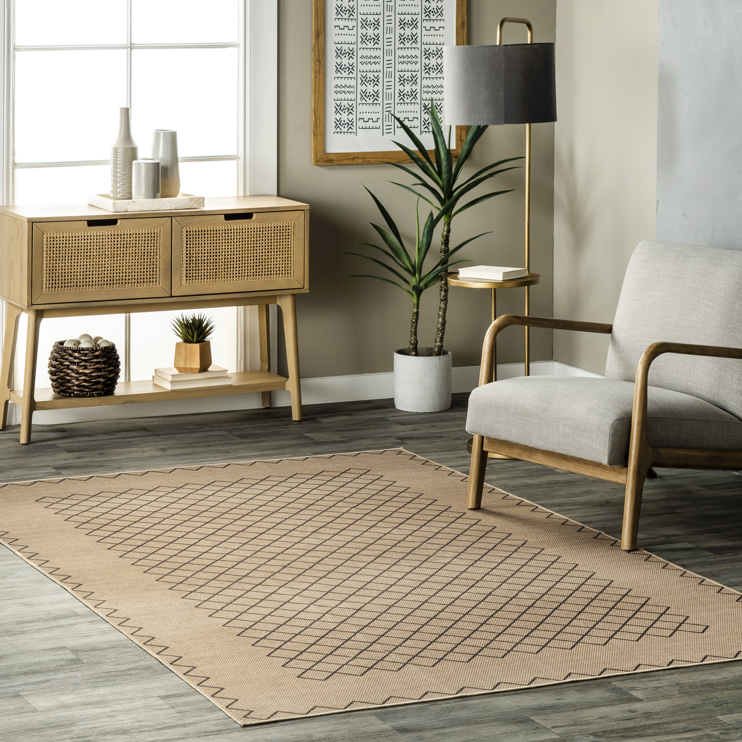 Sloane Easy-Jute Washable Crosshatch Rug | Natural - Image 2
