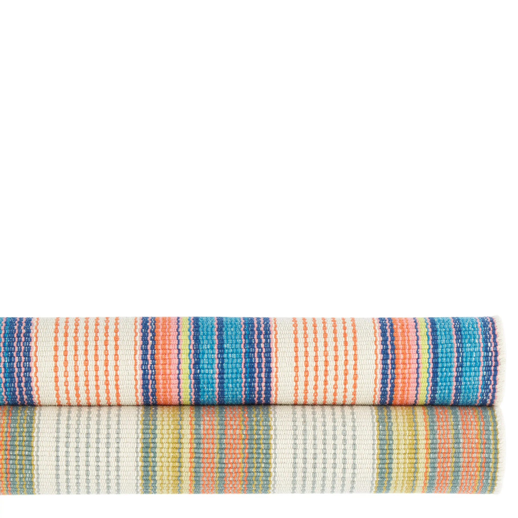 Sloane Stripe Handwoven Cotton Rug | Sunset - Image 7