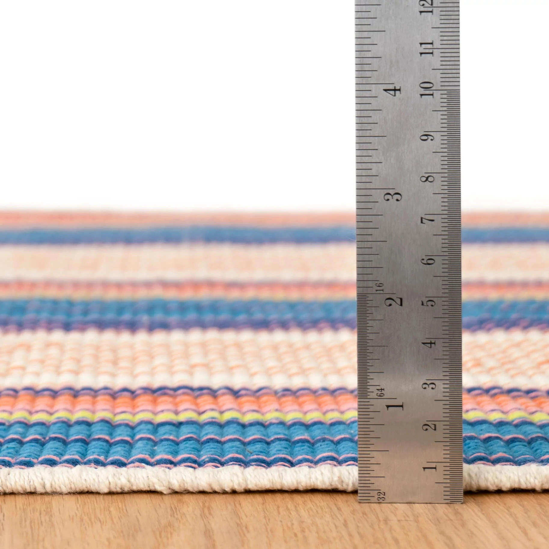 Sloane Stripe Handwoven Cotton Rug | Sunset - Image 4
