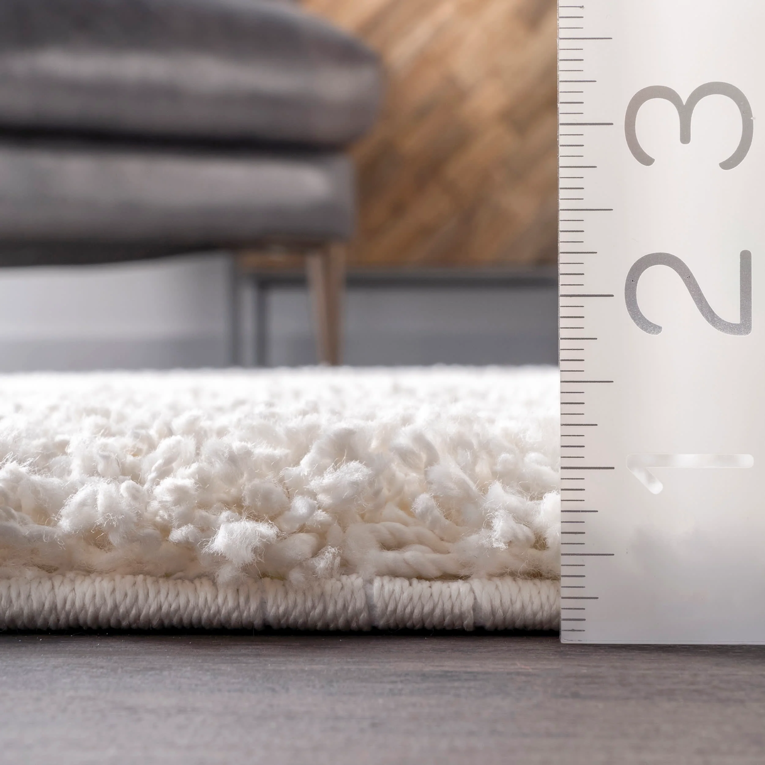 Soft Solid Shag Rug | White - Image 5