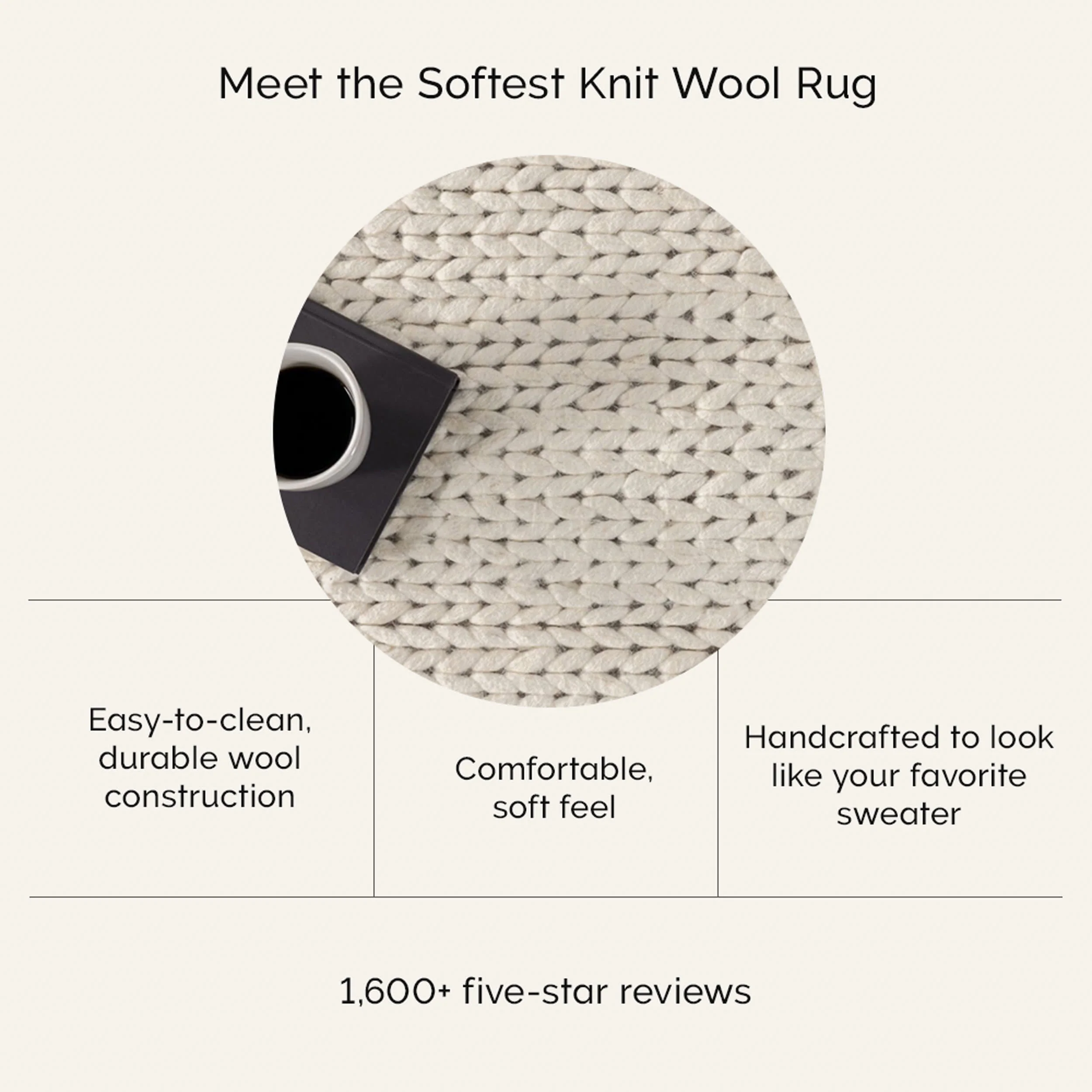 Softest Knit Wool Rug | Off White - Image 12