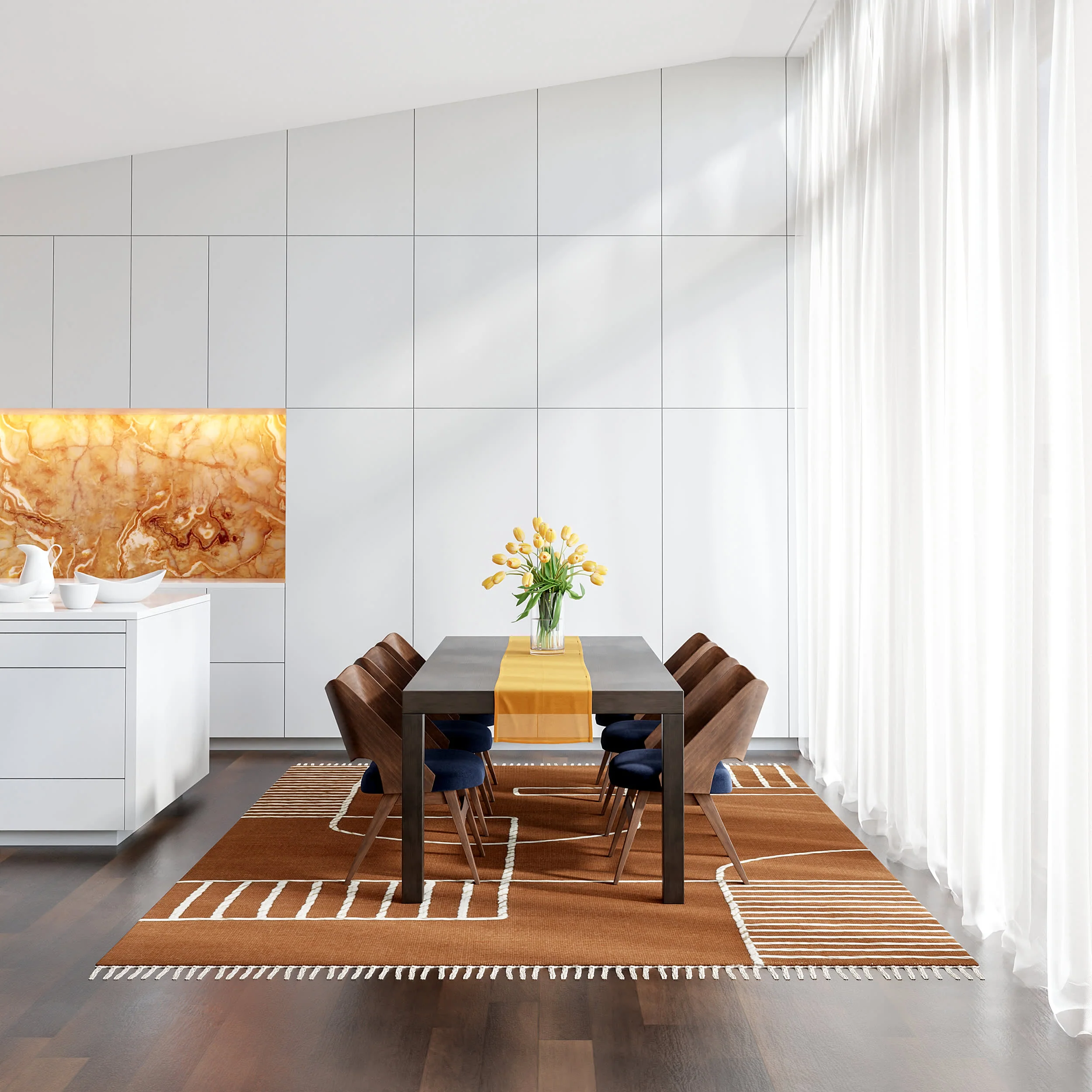 SoHo Tasseled Wool Rug | Brown - Image 2