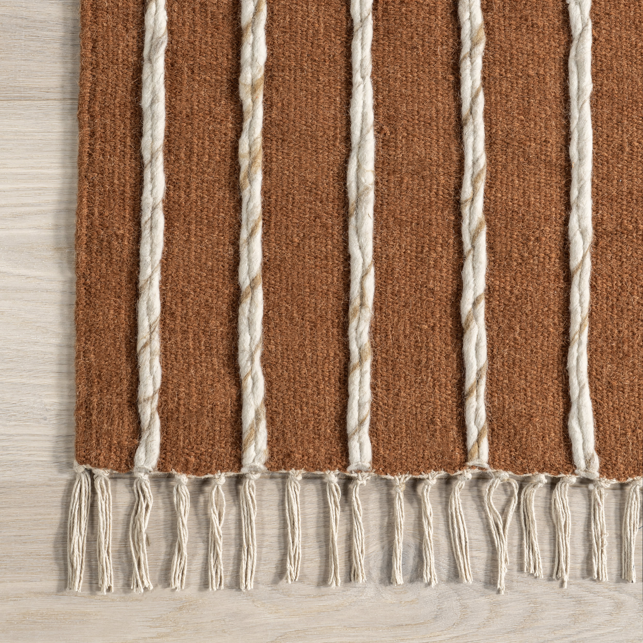 SoHo Tasseled Wool Rug | Brown - Image 3