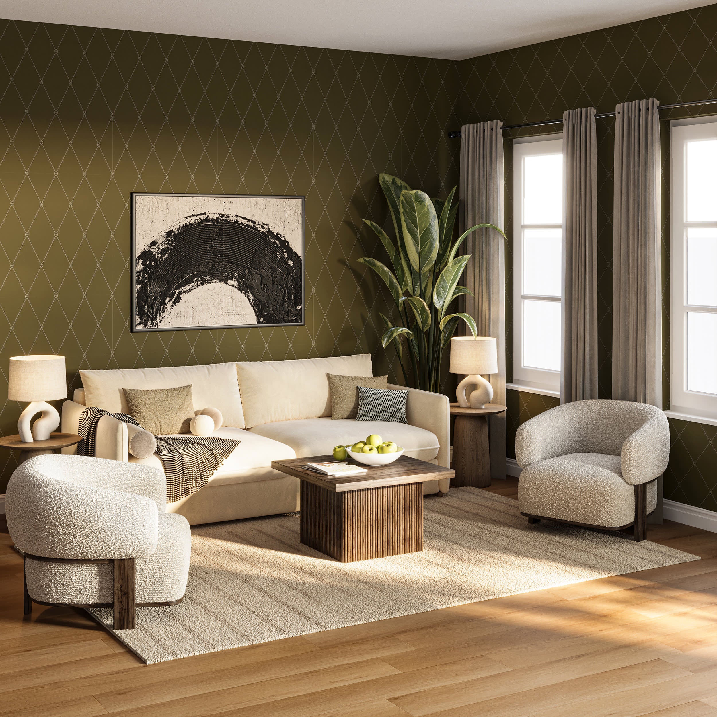 Solena Bohemian Geometric Wool Rug | Ivory - Image 7