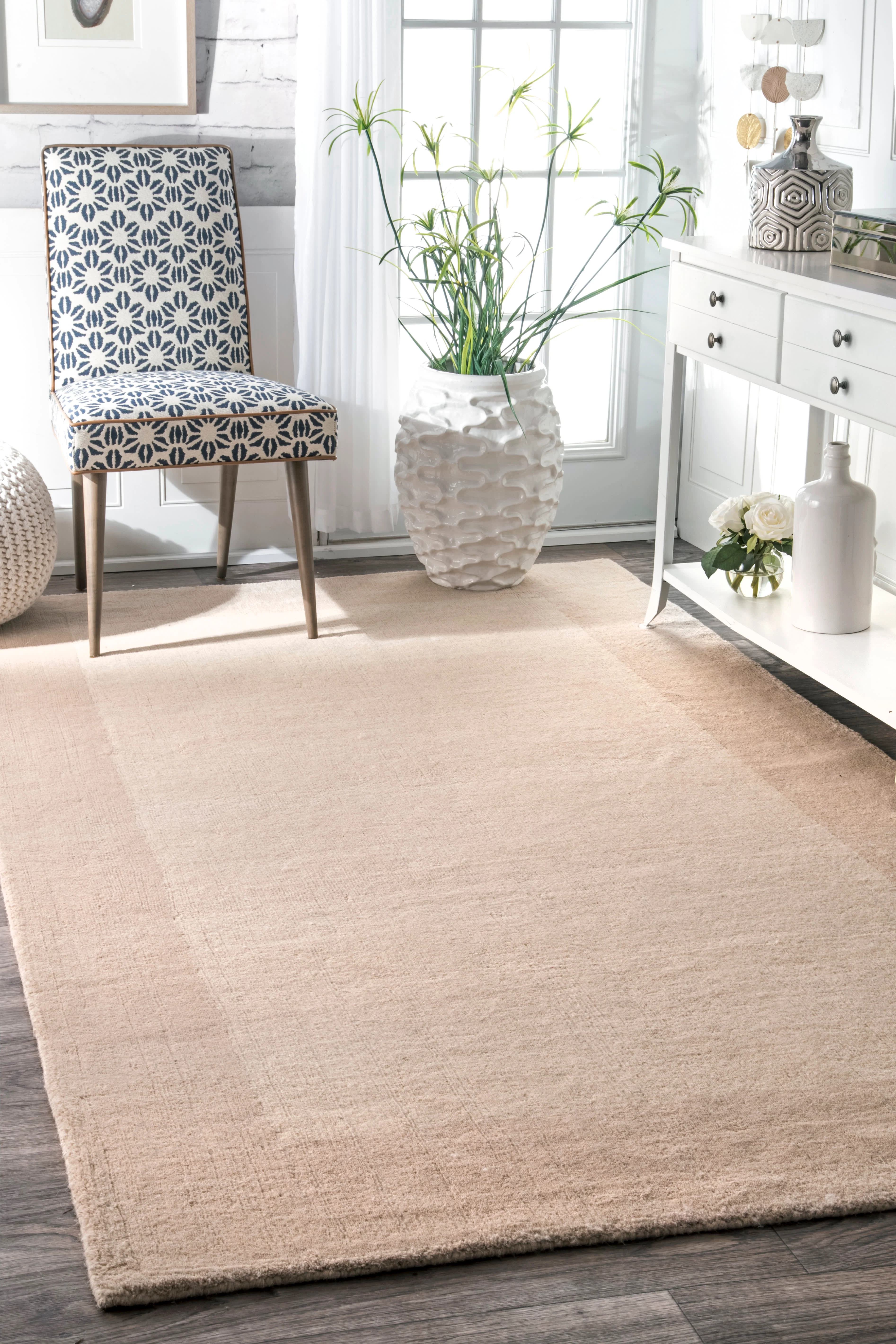 Solid Border Rug | Beige - Image 2
