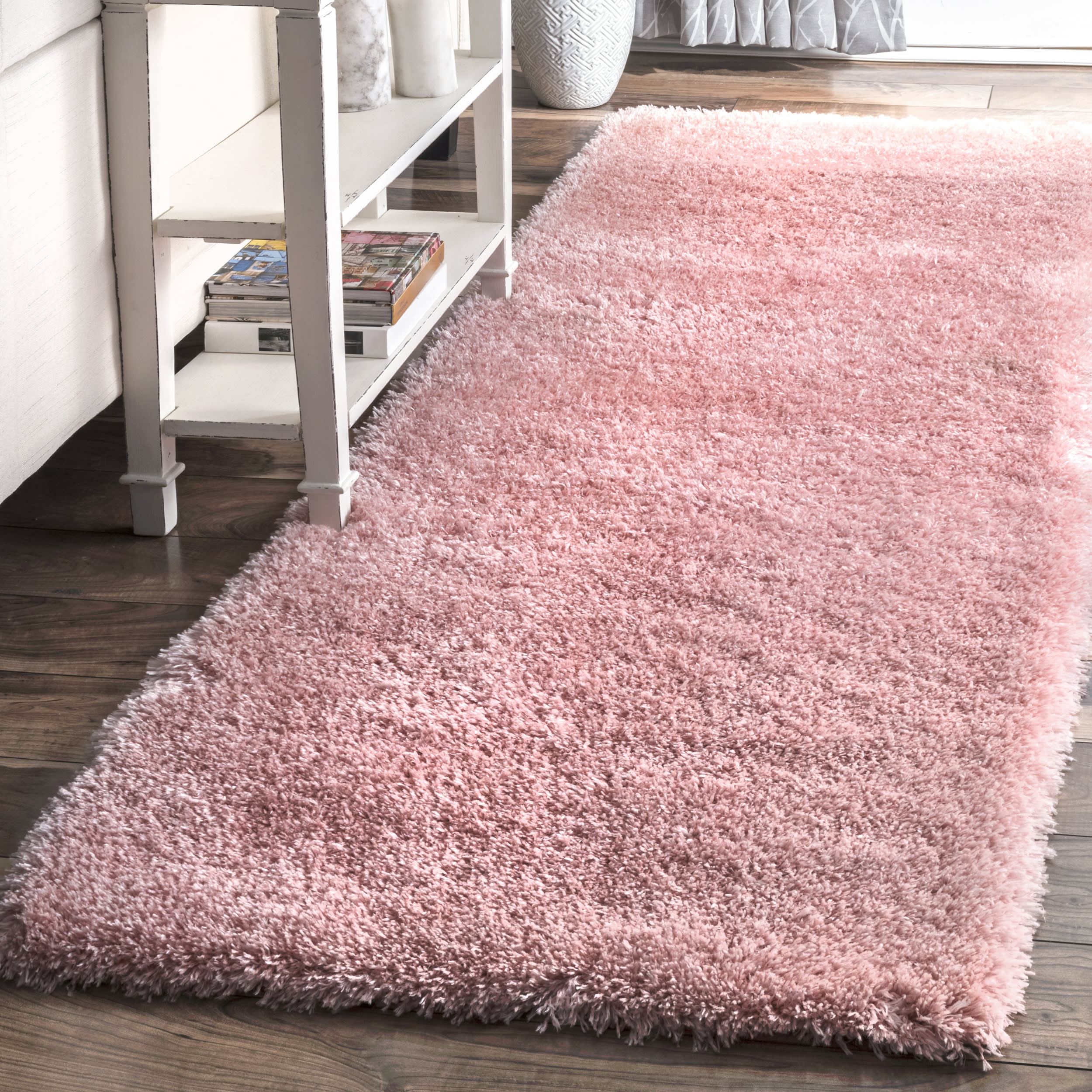 Solid Fluffy Rug | Baby Pink - Image 2