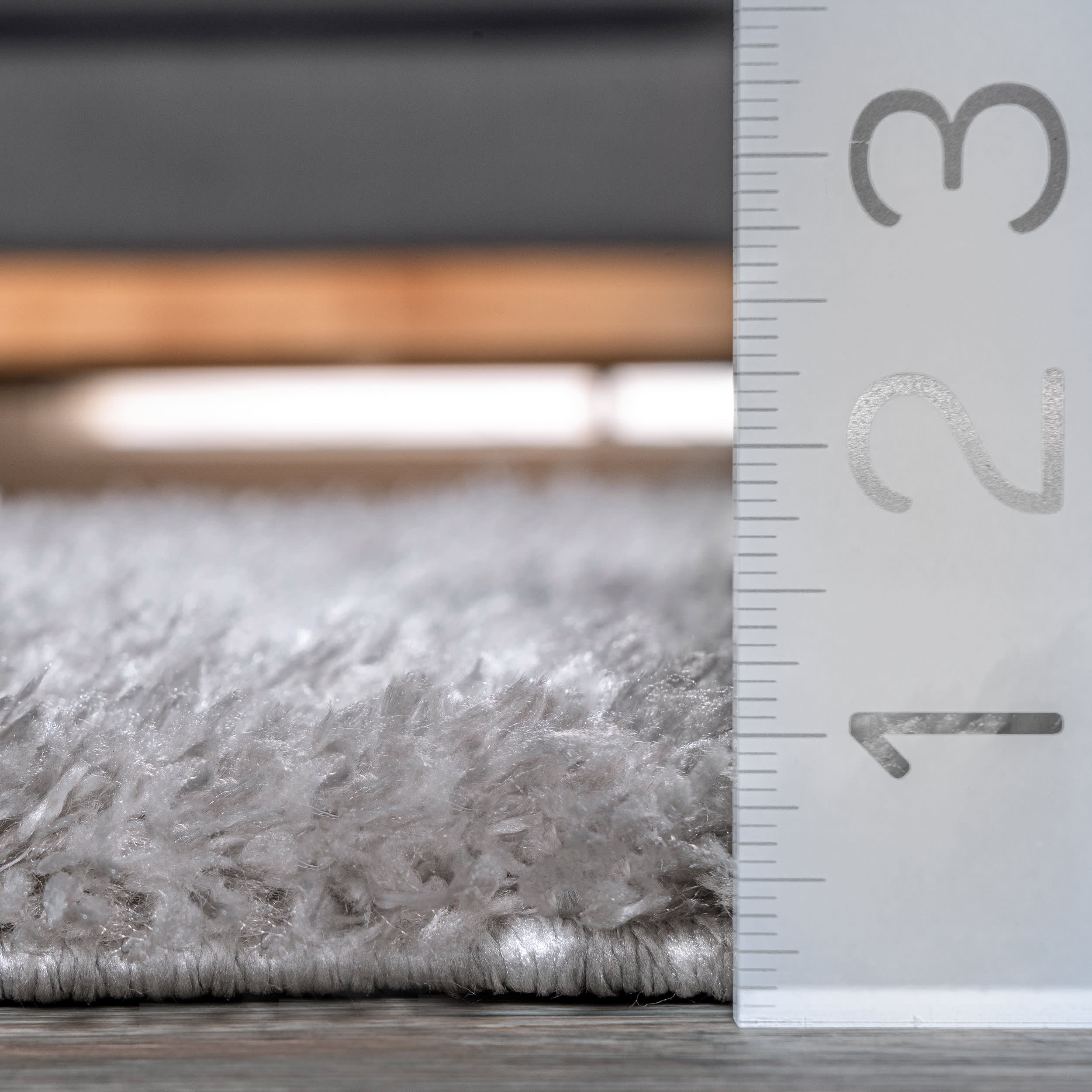 Solid Fluffy Rug | Silver - Image 5