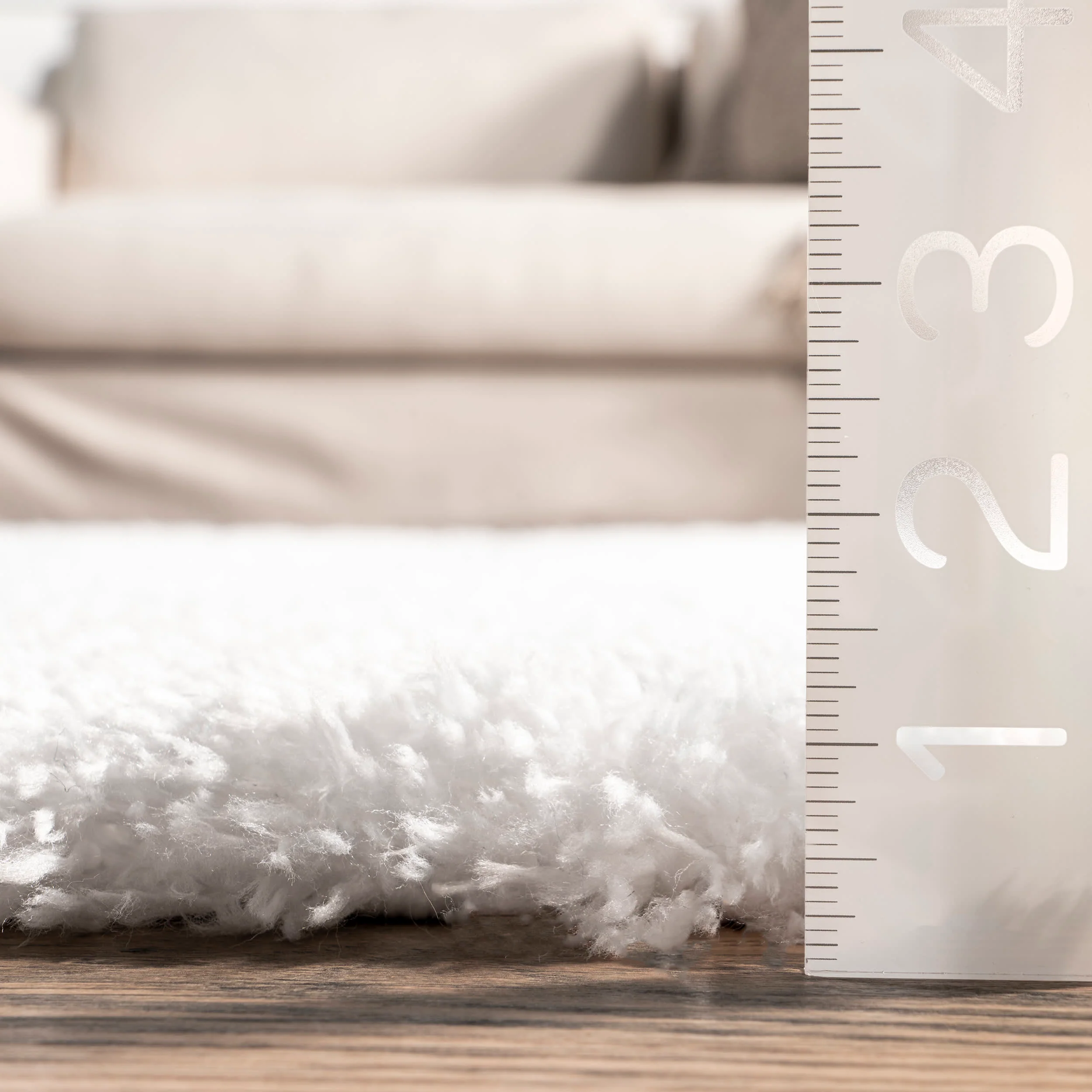 Solid Fluffy Rug | Snow White - Image 5