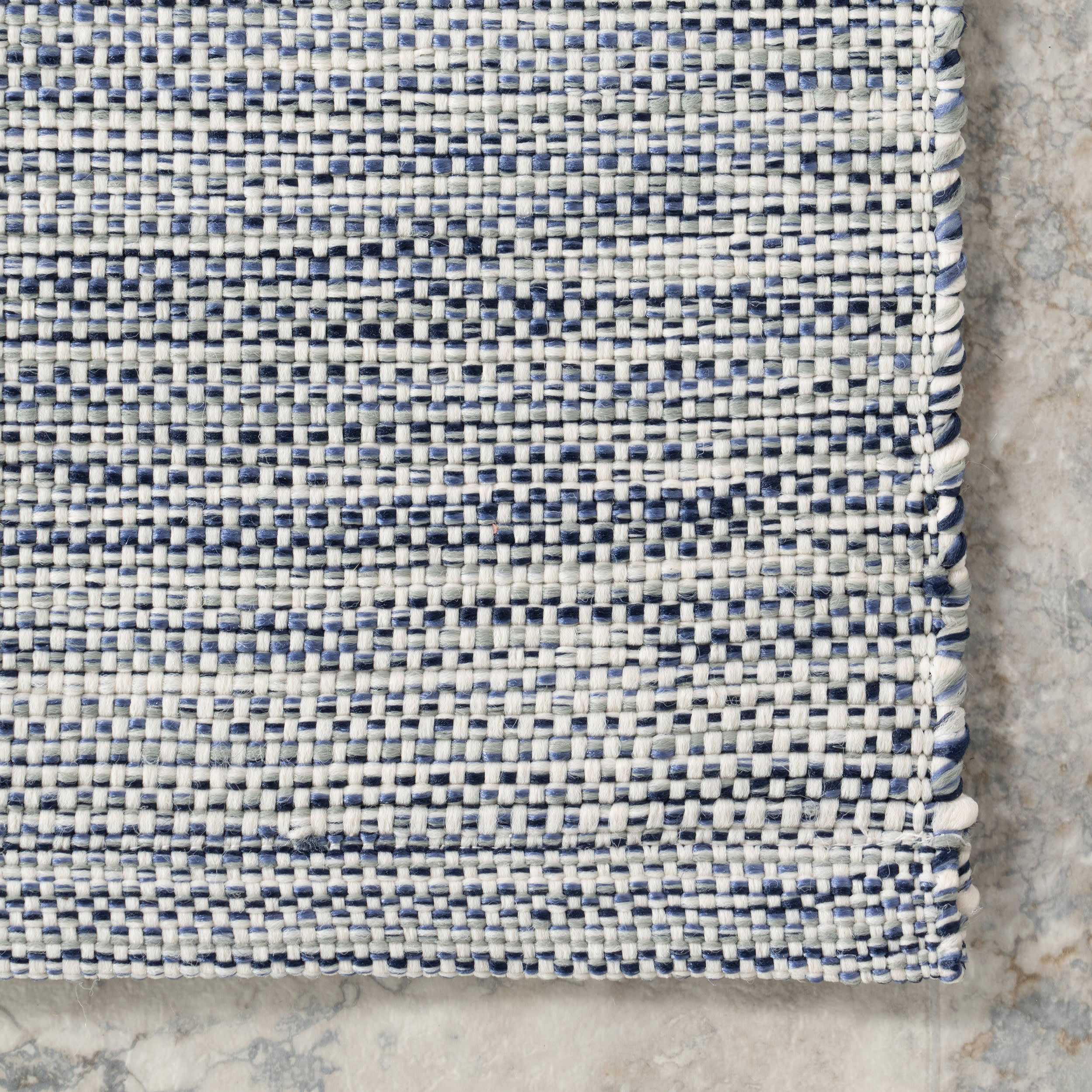 Solid Handwoven Indoor/Outdoor Rug | Blue - Image 3