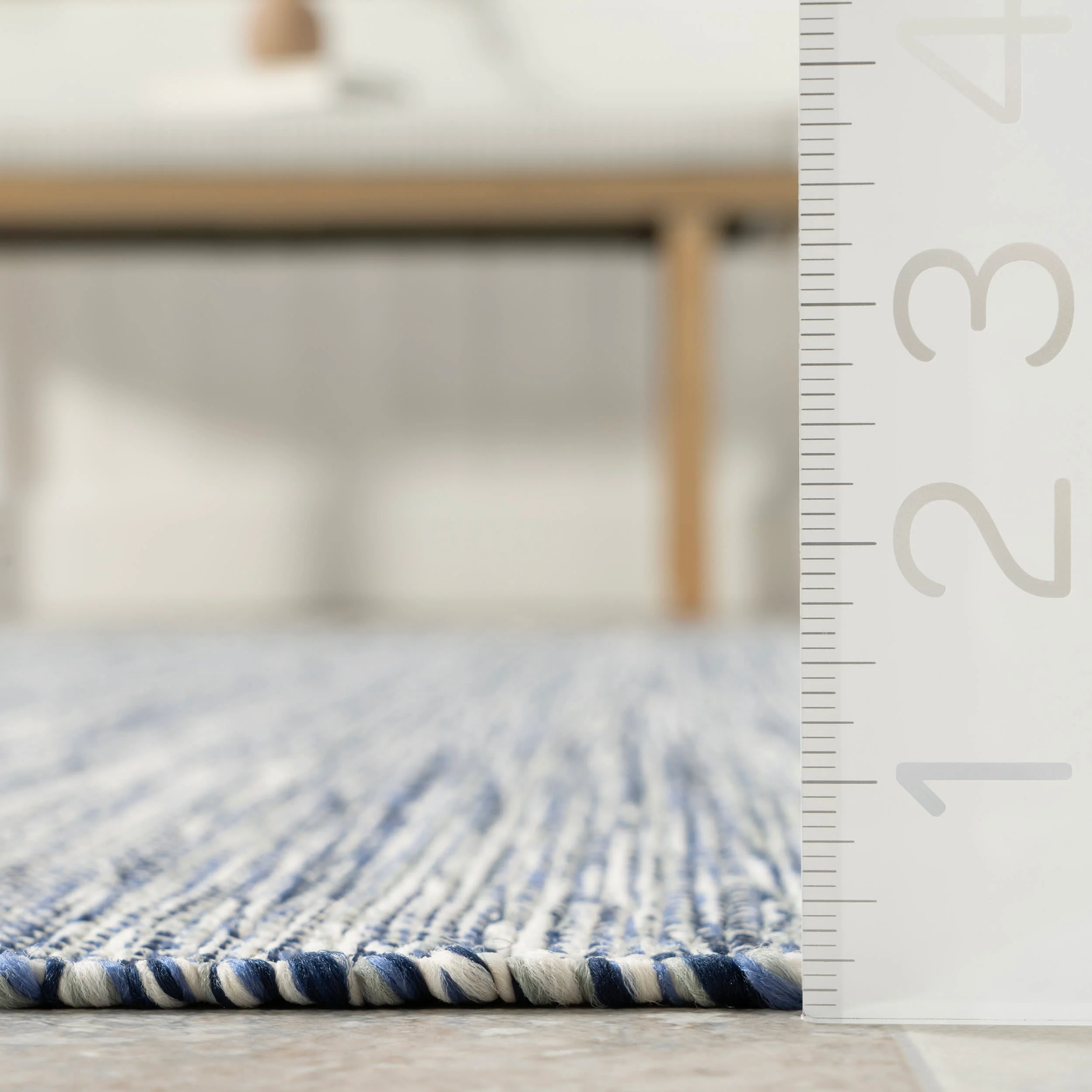 Solid Handwoven Indoor/Outdoor Rug | Blue - Image 5