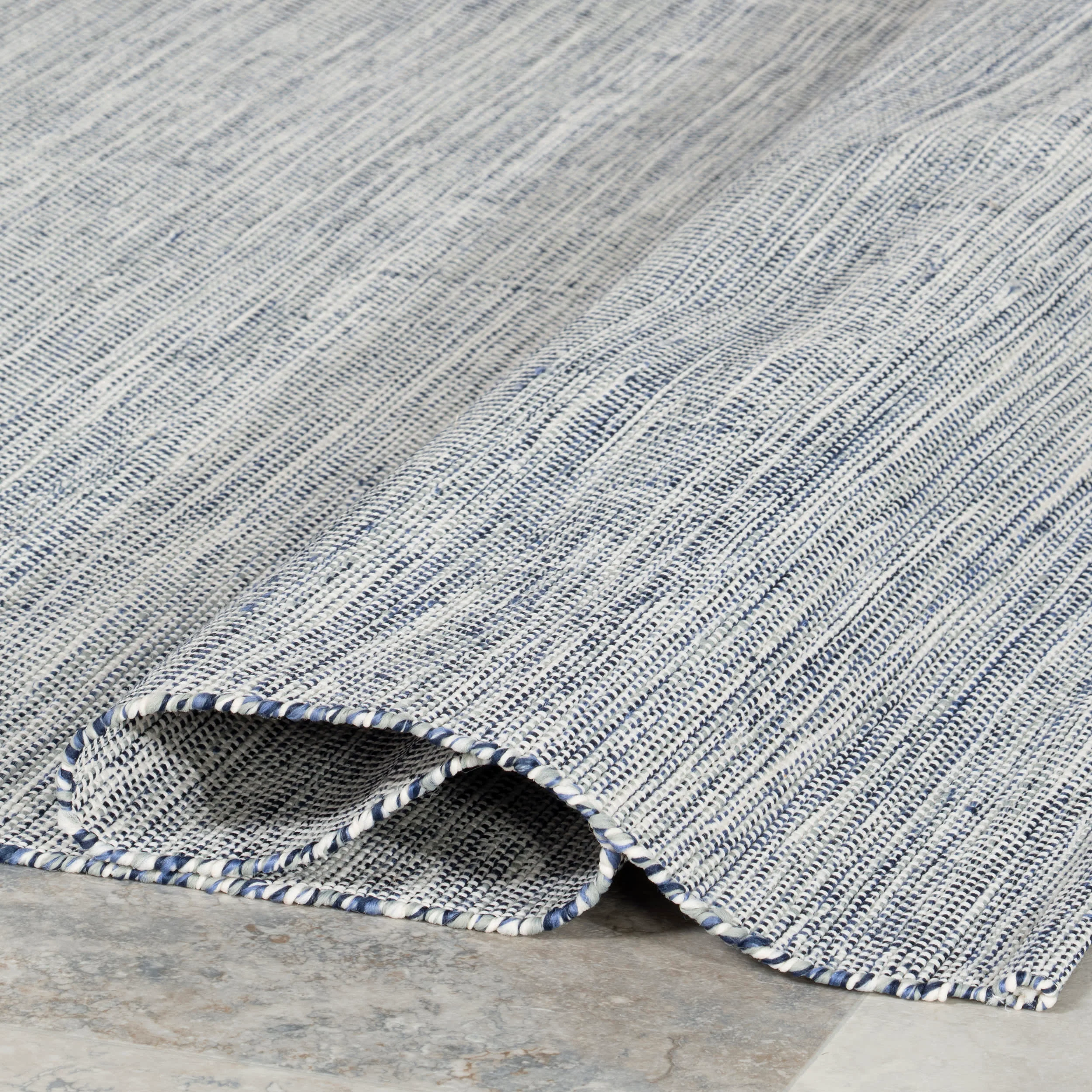 Solid Handwoven Indoor/Outdoor Rug | Blue - Image 8