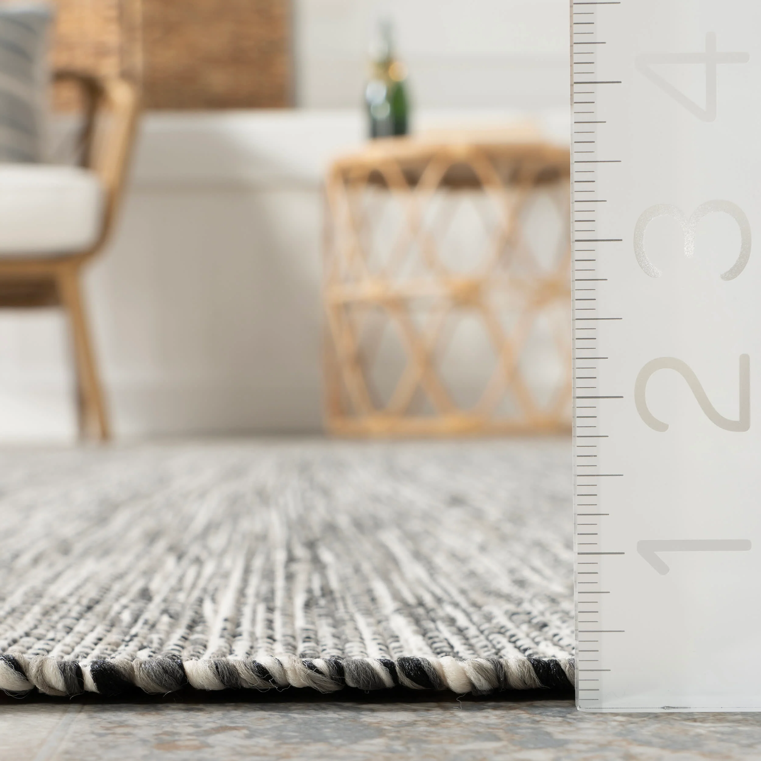 Solid Handwoven Indoor/Outdoor Rug | Grey - Image 5