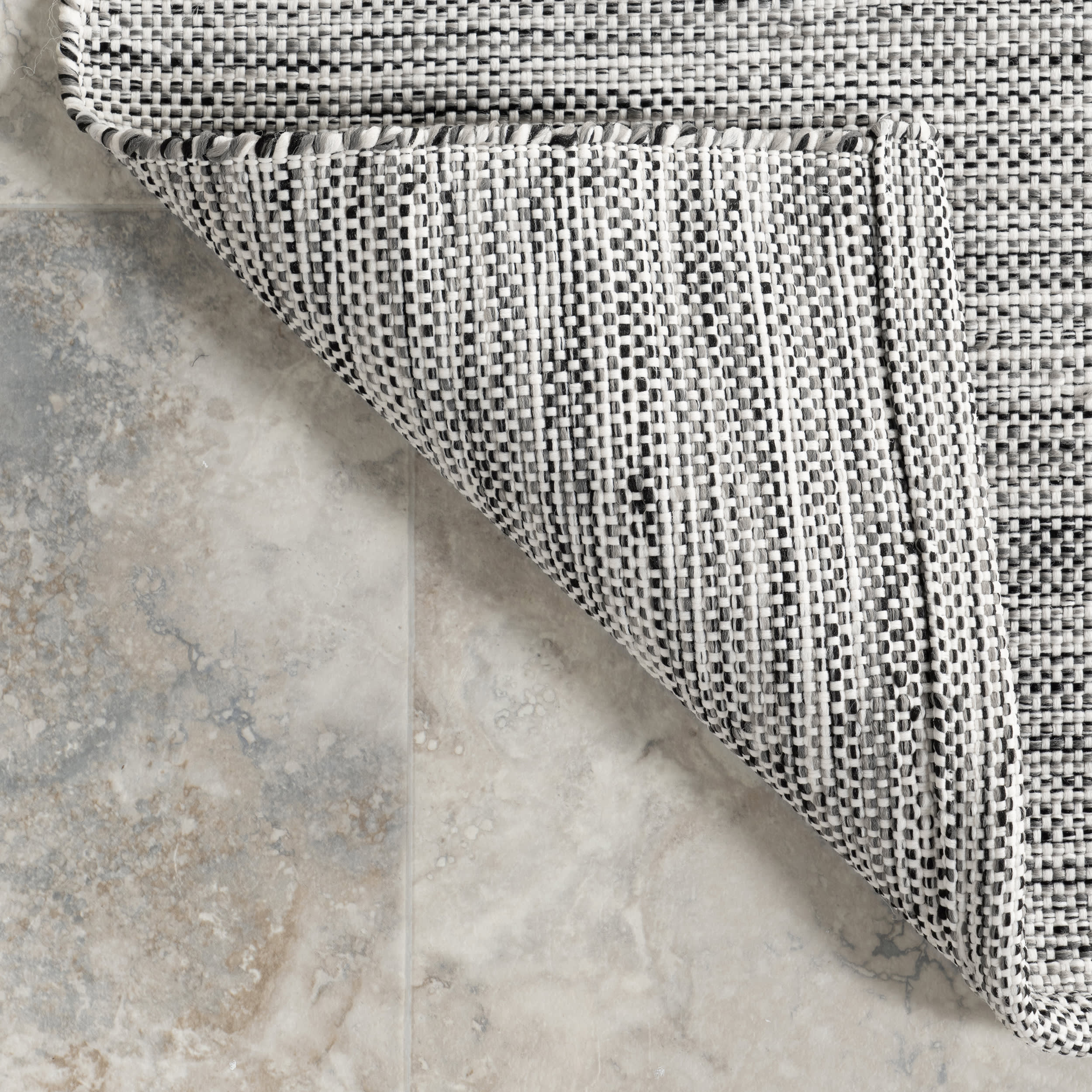 Solid Handwoven Indoor/Outdoor Rug | Grey - Image 6