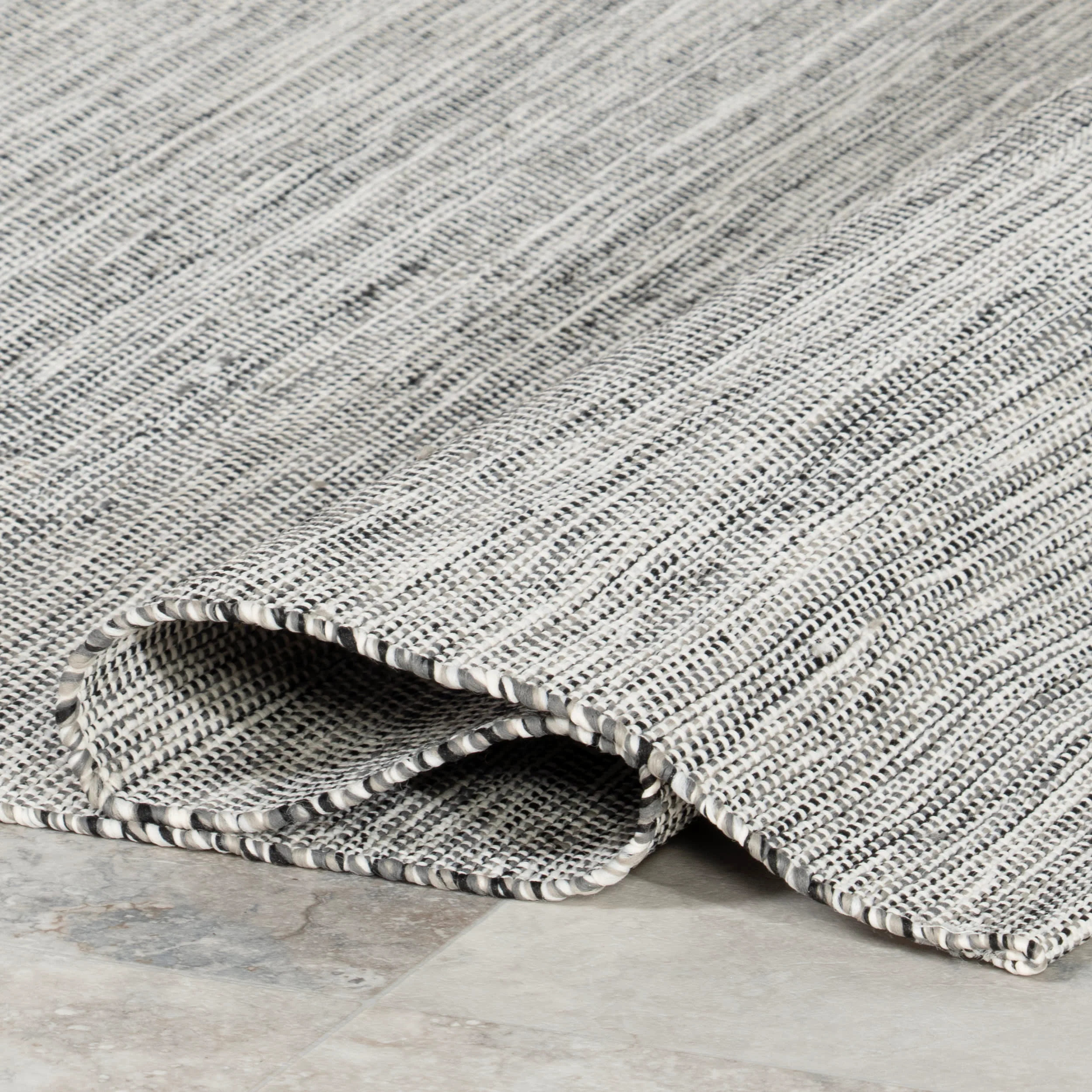 Solid Handwoven Indoor/Outdoor Rug | Grey - Image 8